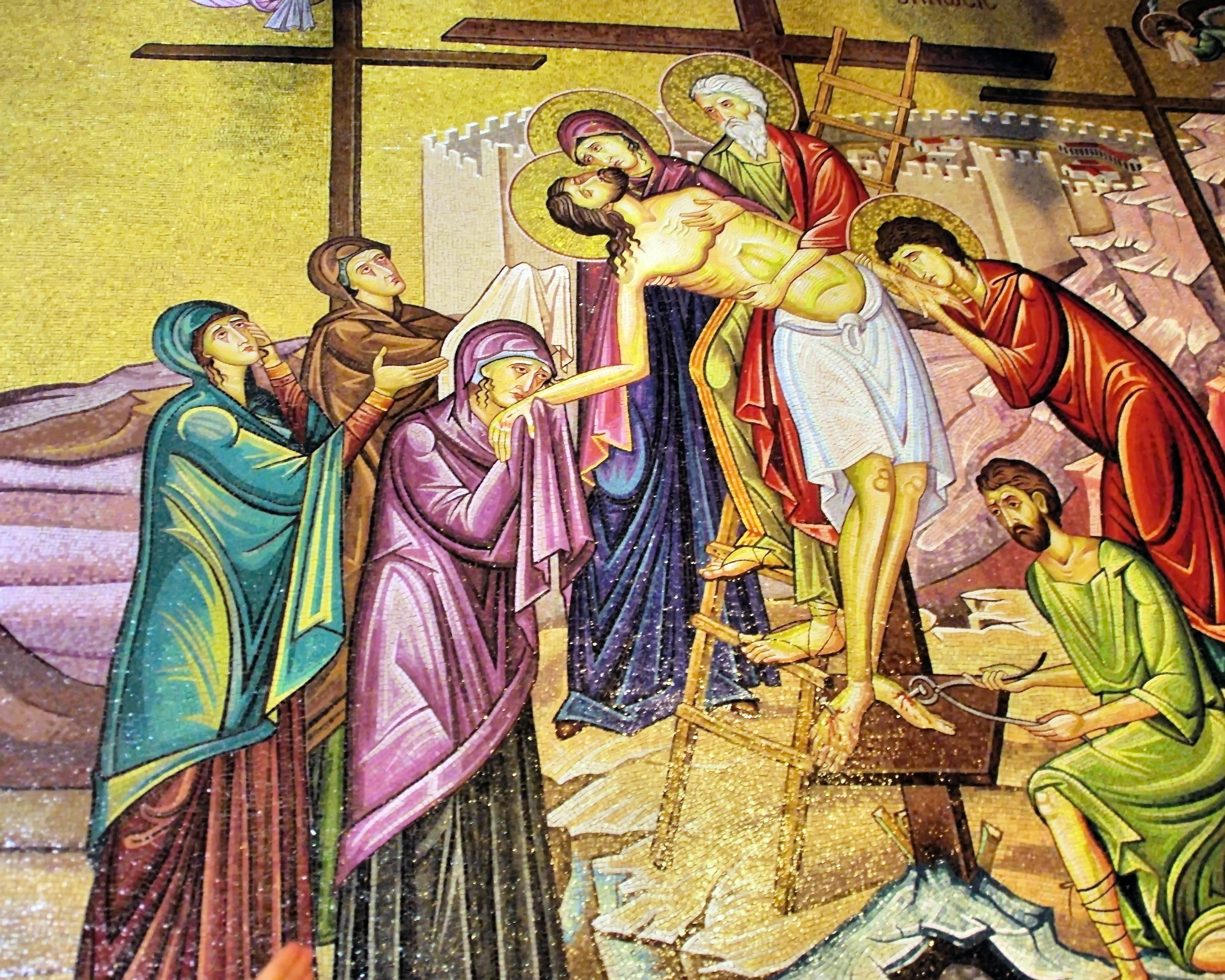 built structure, creativity, wall decoration, religion, spirituality, christ, basilica, fresco, human representation, bible, craft, angel, descent from the cross, HD Wallpaper