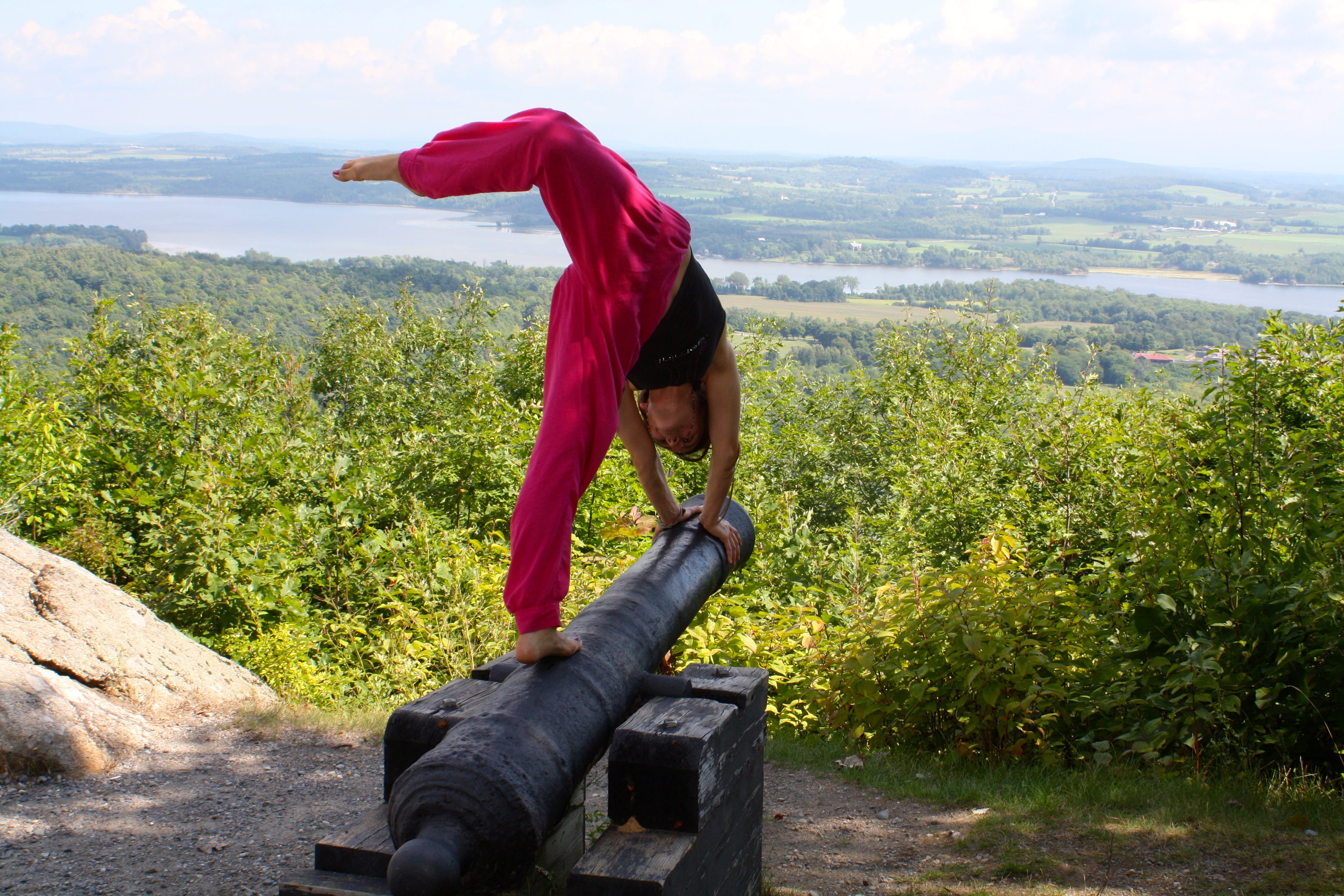 stretch, outdoors, nature, cloud - sky, side view, beauty in nature, yoga, landscape, exercise, training, fit, plant, full length, body, environment, day, HD Wallpaper