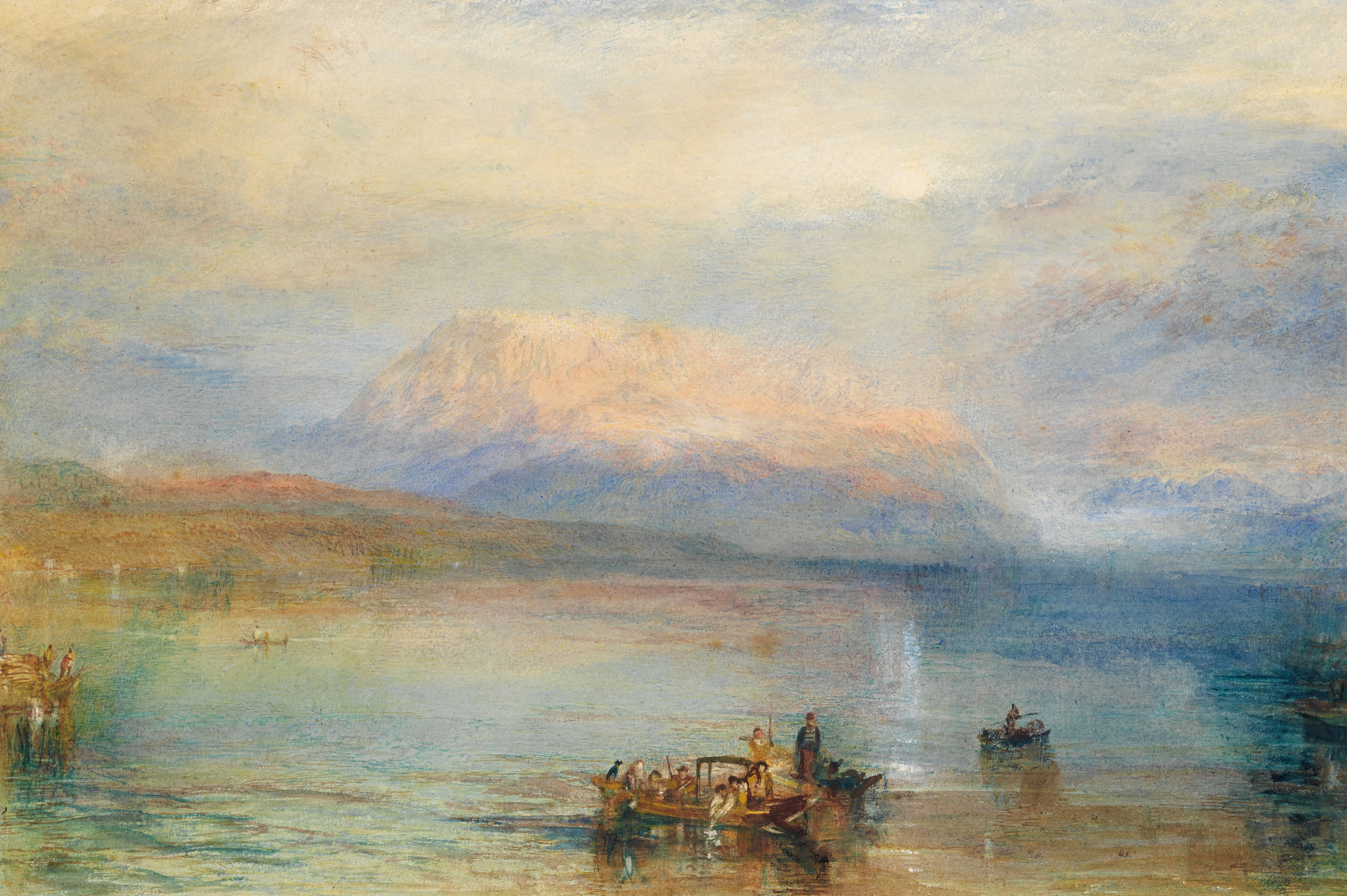 picture, day, outdoors, boat, water, beauty in nature, tranquility, William Turner, transportation, real people, lake, sea, cloud - sky, men, non-urban scene, HD Wallpaper
