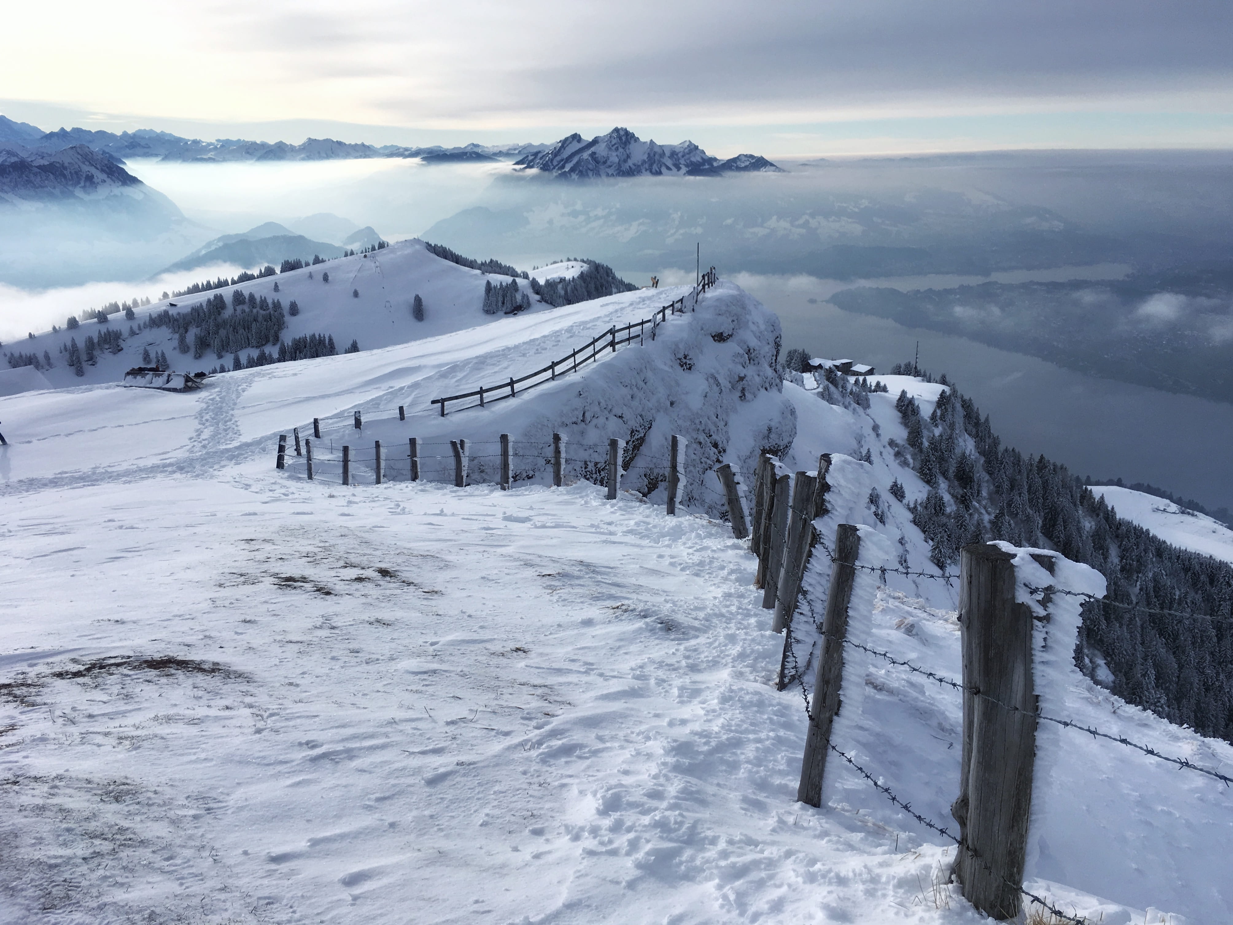 4K, sky, plant, cold temperature, non-urban scene, nature, beauty in nature, extreme weather, frozen, scenics - nature, wooden post, schweiz, environment, HD Wallpaper