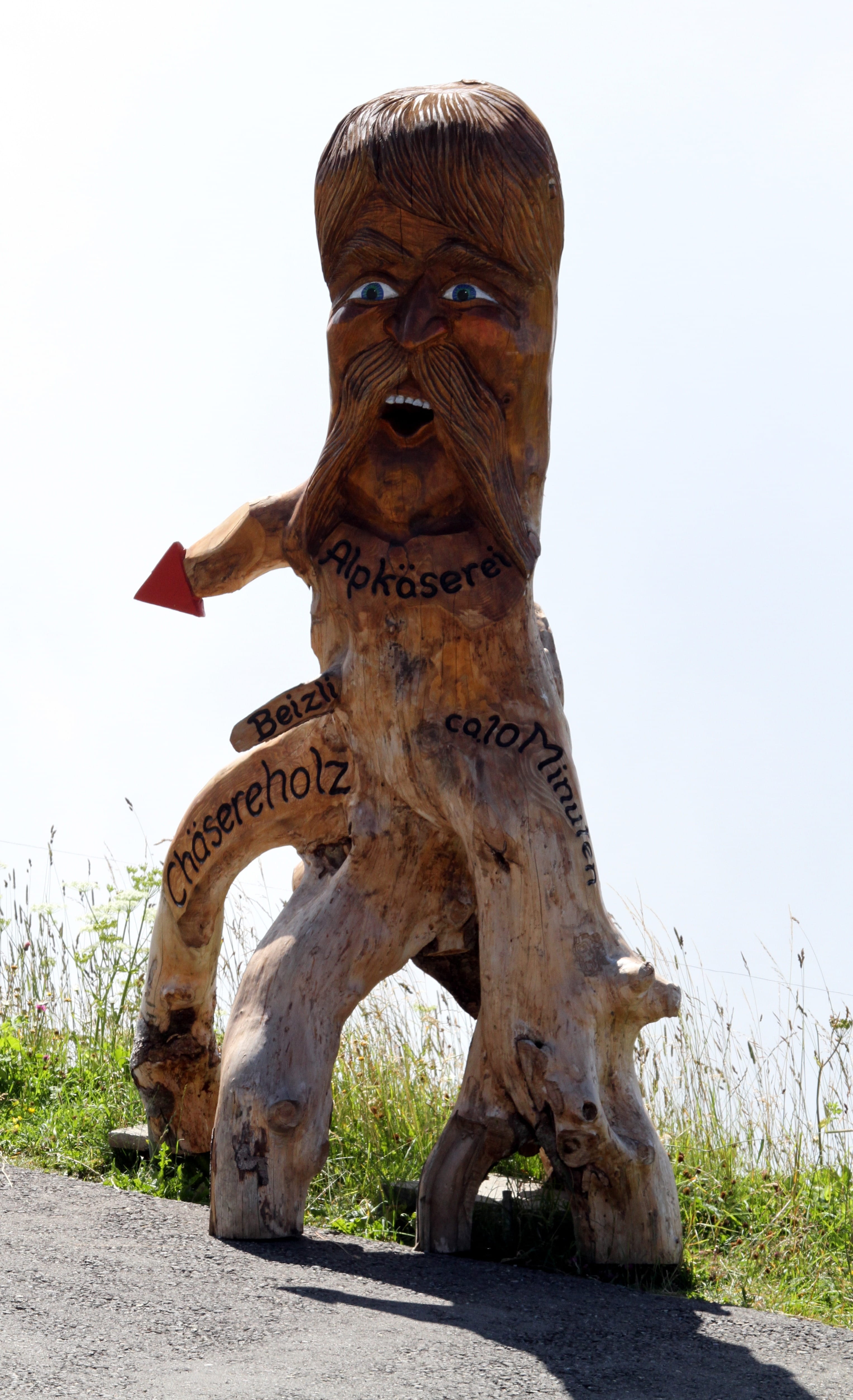 carving, mountain, wood - material, 4K, cultures, Directory, tribe, sculpture, switzerland, rigi, plant, figure, animal themes, Carved, art, wood, holzfigur, Phone HD Wallpaper