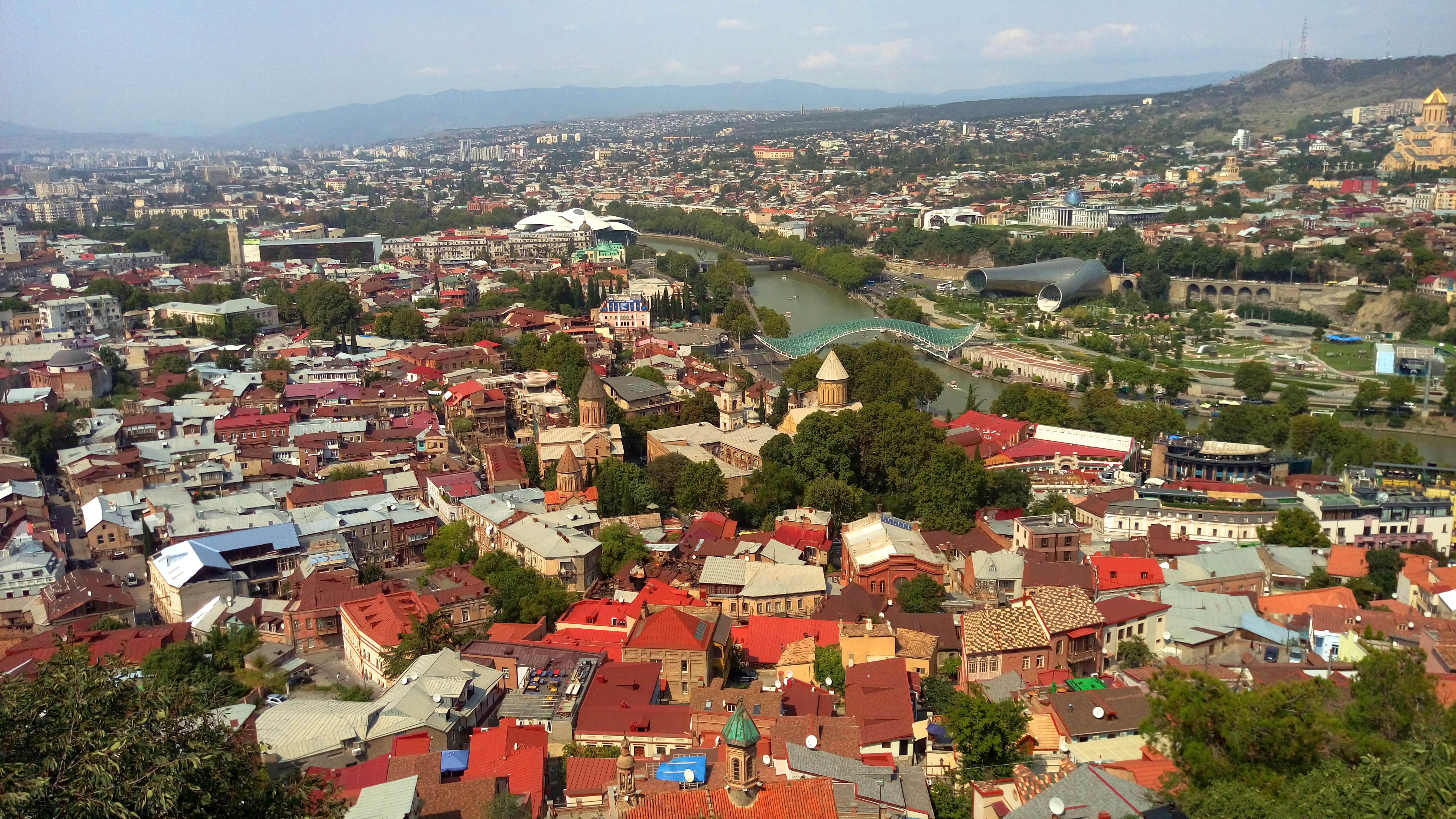 roof, plant, community, building, residential district, tbilisi, house, high angle view, georgia, day, city, crowd, tbilisi, sky, 5K, built structure, HD Wallpaper