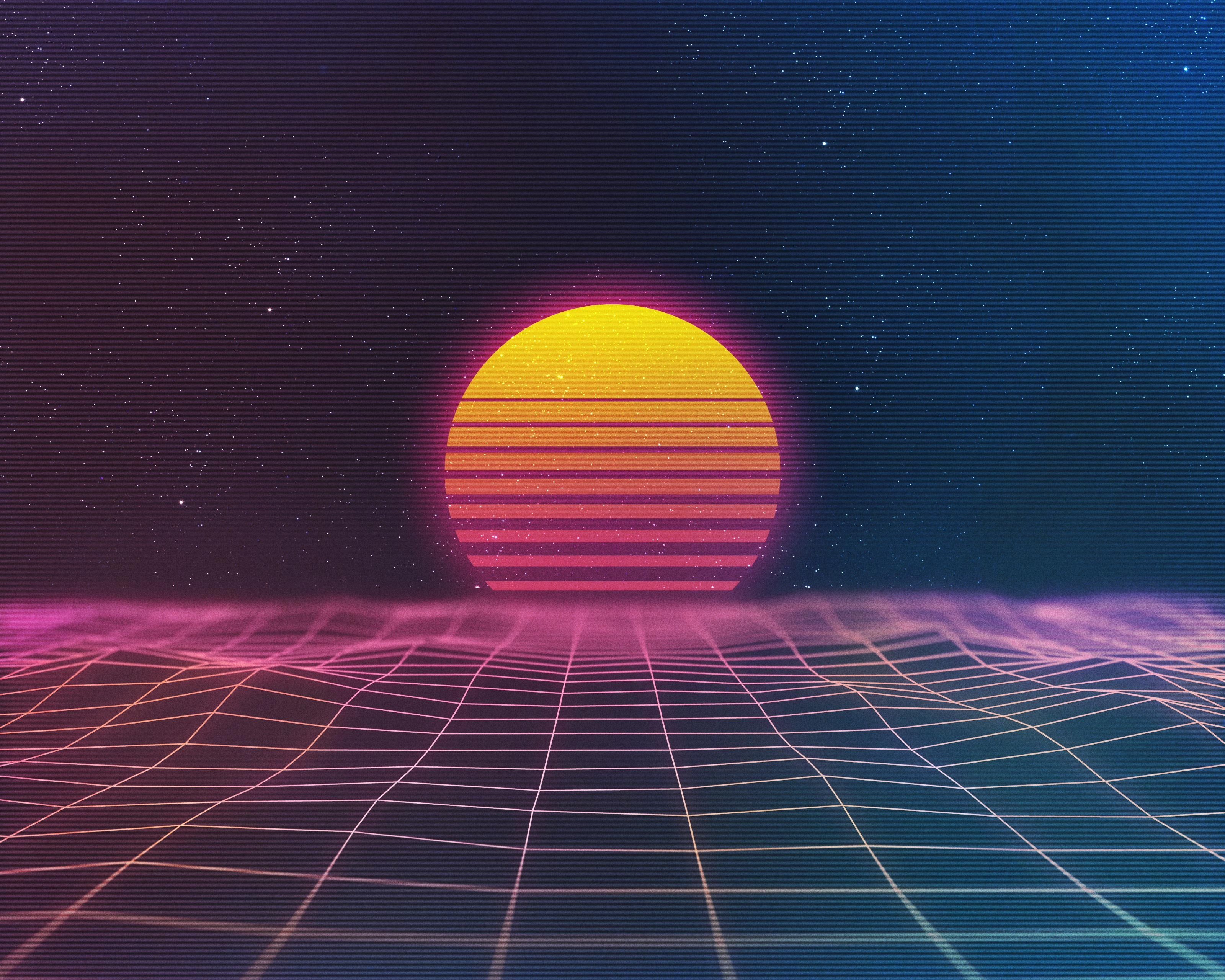 New Retro Wave, 2K, synthwave, HD Wallpaper