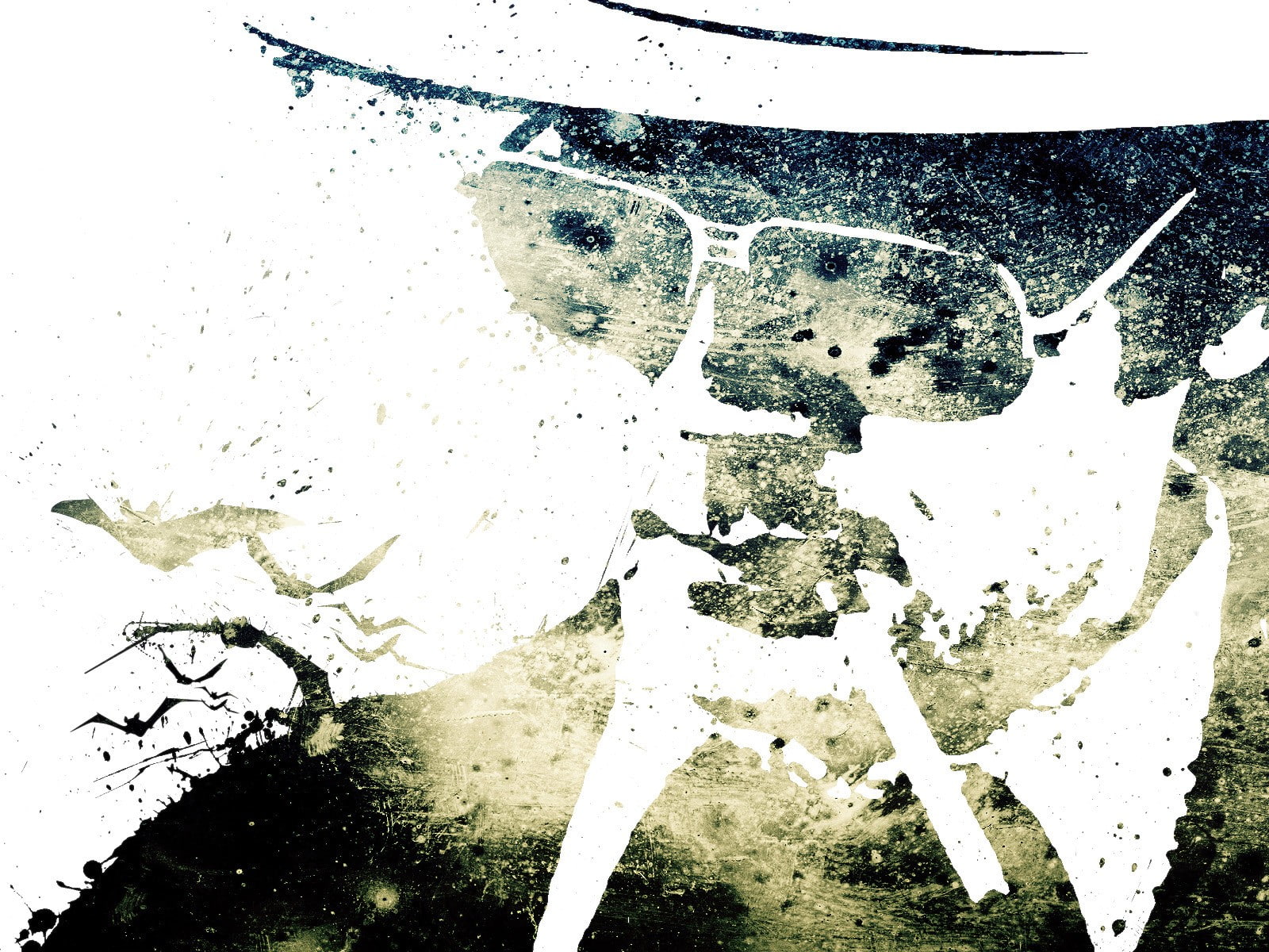 720P, Alex Cherry, artwork, Paint Splatter, Writers, Hunter S. Thompson, HD Wallpaper