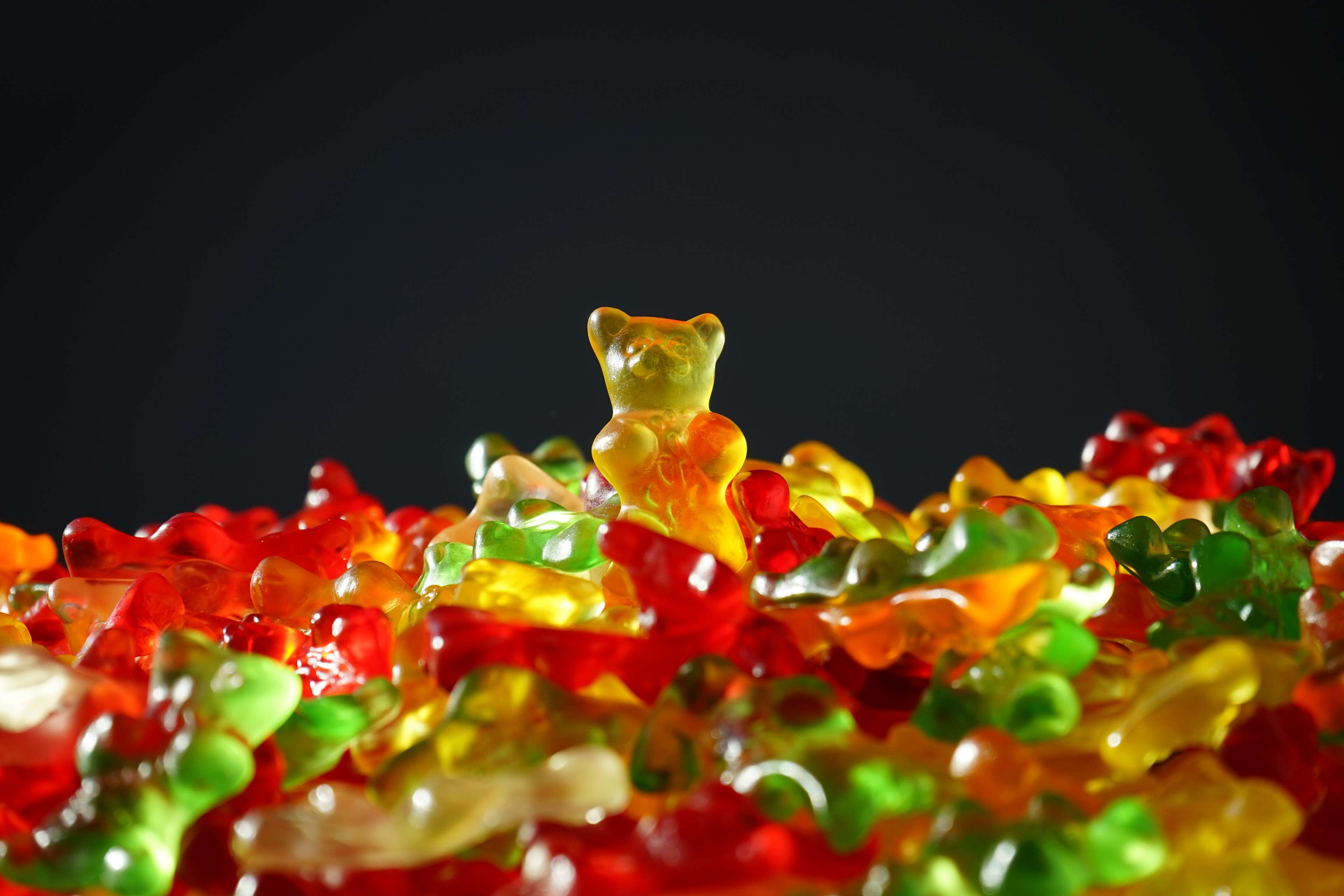 green, food, orange, yellow, candy, sweet, delicious, sweetness, gummi bears, fruit gums, fruit jelly, colourful, bear, red, unhealthy, colorful, winner, HD Wallpaper