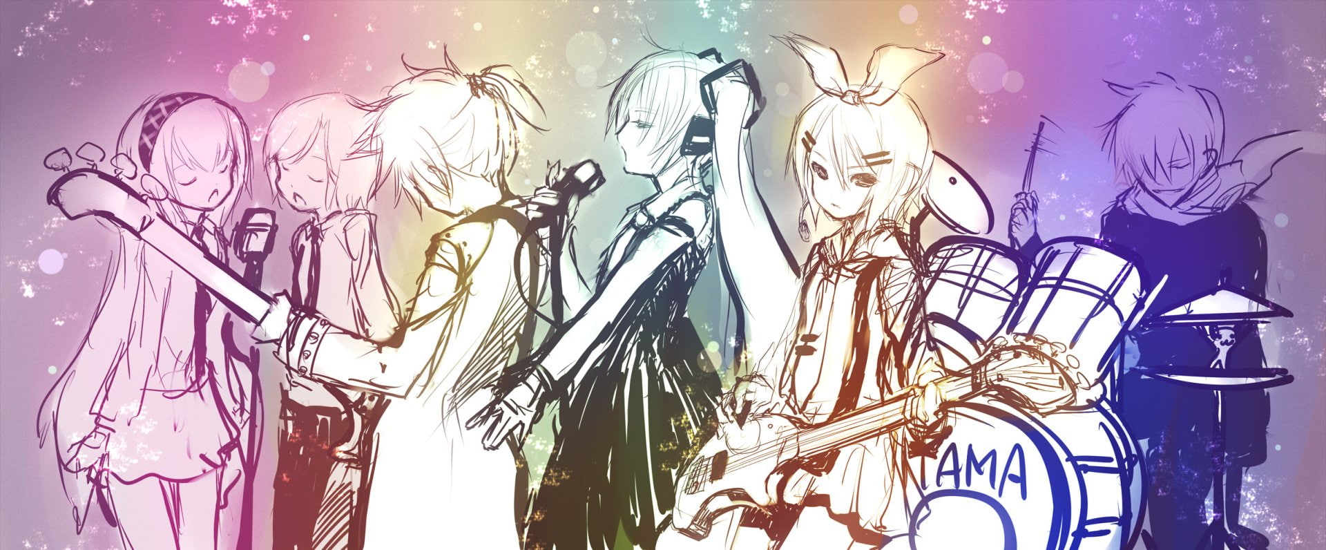 Rin Kagamine, Hatsune Miku, Vocaloid, Luka Megurine, Kaito (Vocaloid), 1080P, Anime, Len Kagamine, Gakupo Kamui, HD Wallpaper