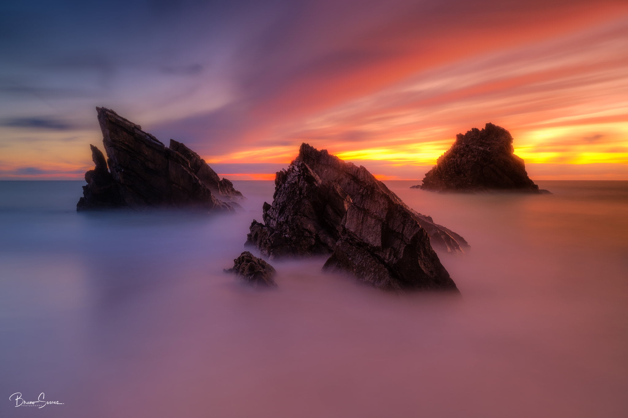 clouds, Bruno Soares, 1080P, sunlight, mist, rocks, colorful, nature, landscape, HD Wallpaper