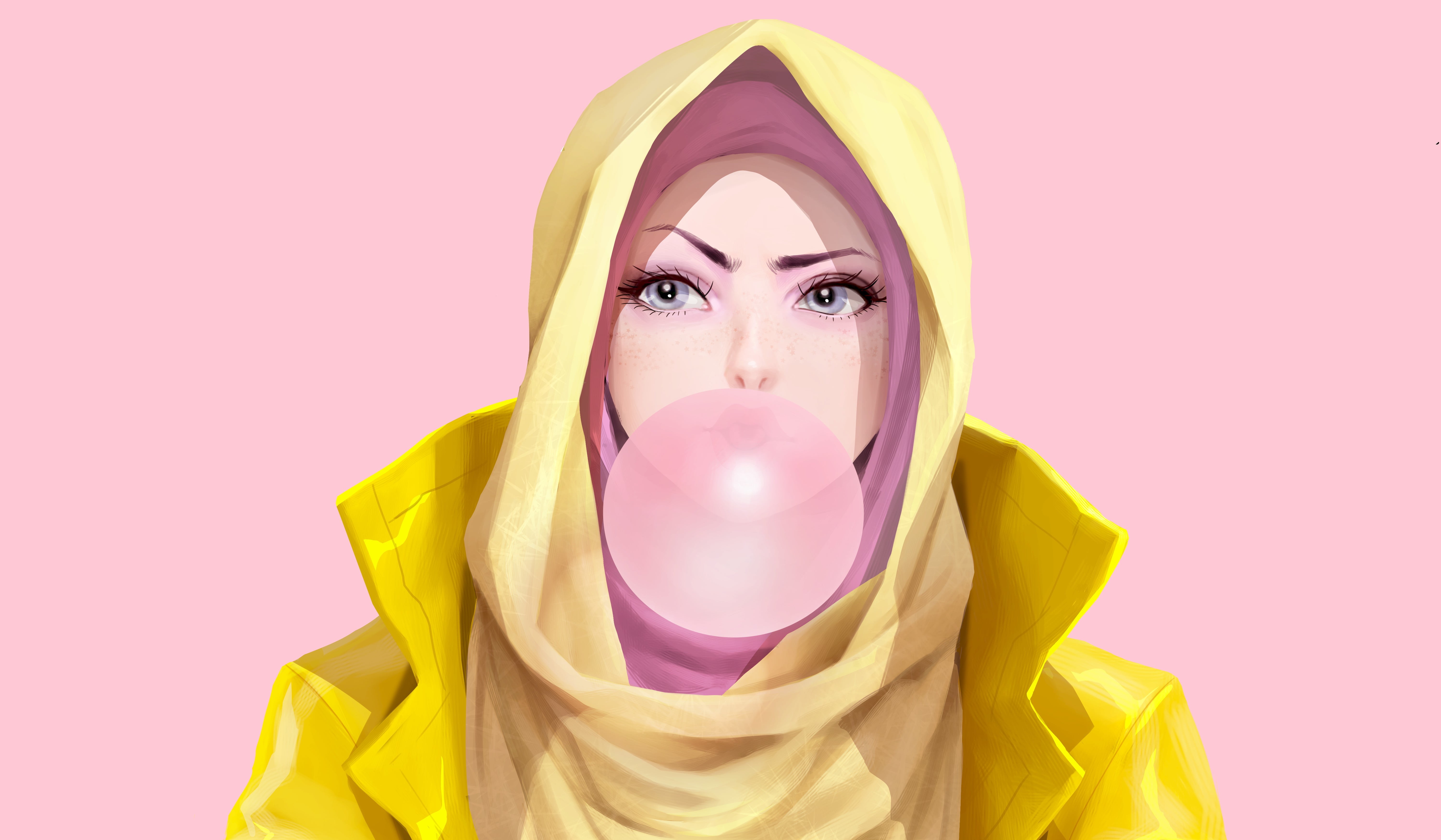 Anime, Chewing Gum, Original, 5K, Girl, HD Wallpaper