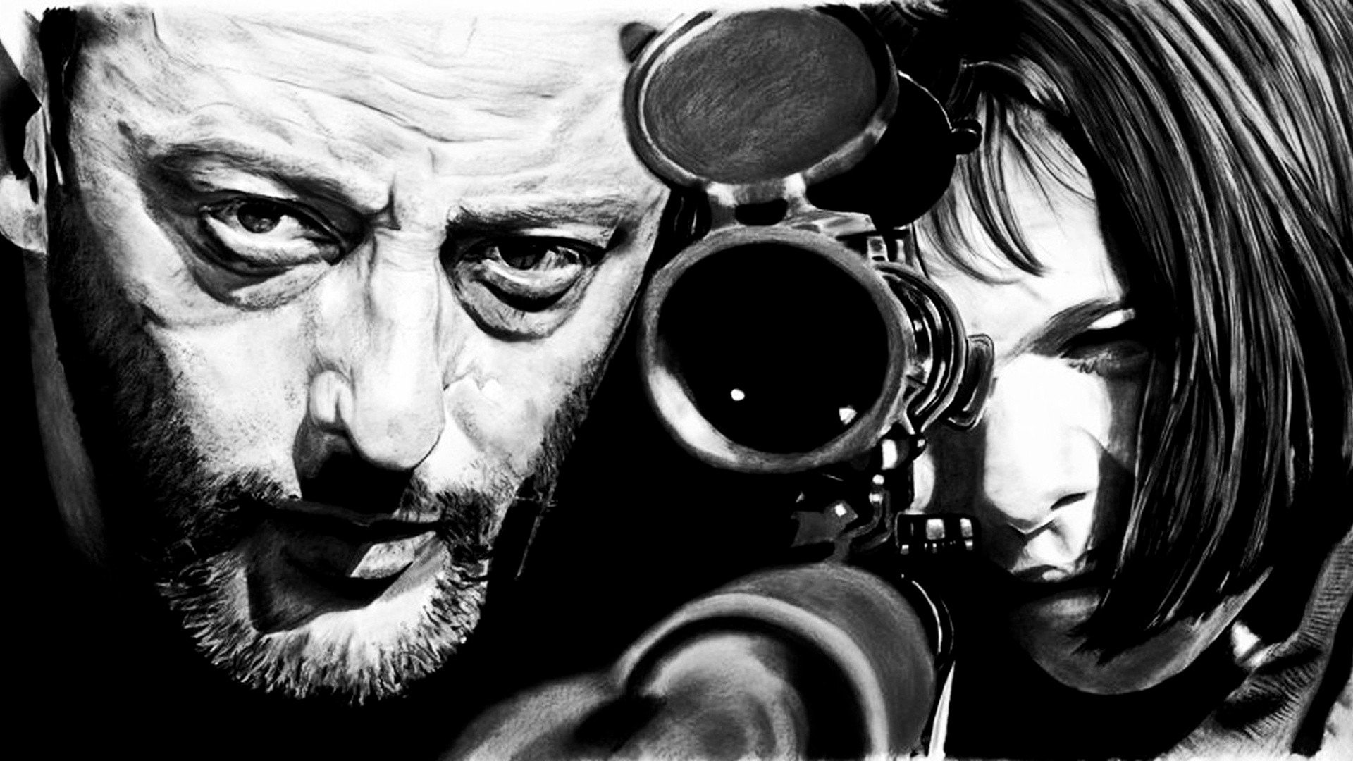 one person, portrait, front view, facial hair, lifestyles, human face, men, mature men, Sniper, 1080P, mature adult, mid adult, Natalie Portman, looking, HD Wallpaper