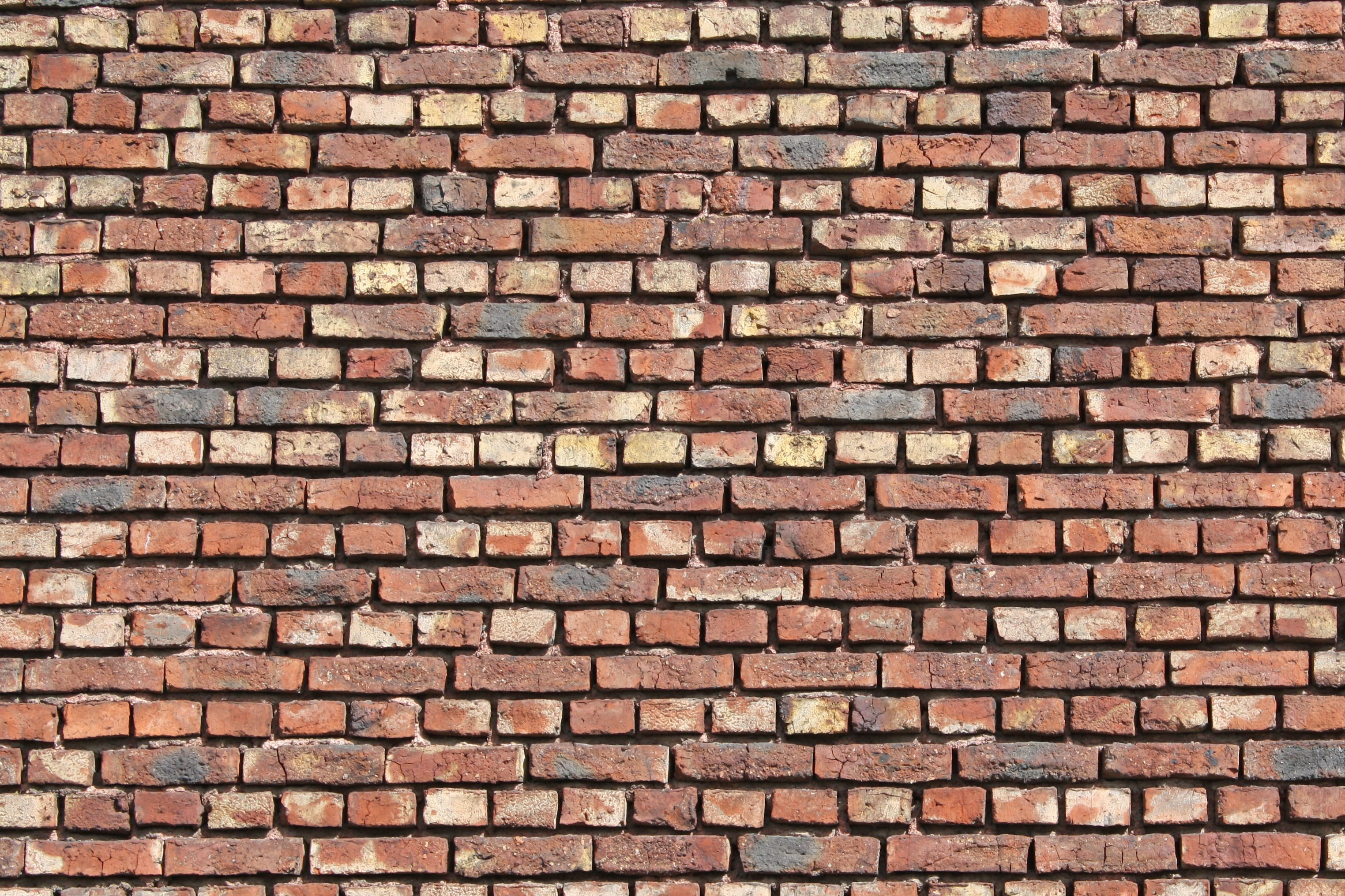 wall, day, architecture, brick wall, no people, photo, textured, white color, built structure, full frame, copy space, red, old, pattern, bricks, 2K, roof tile, HD Wallpaper