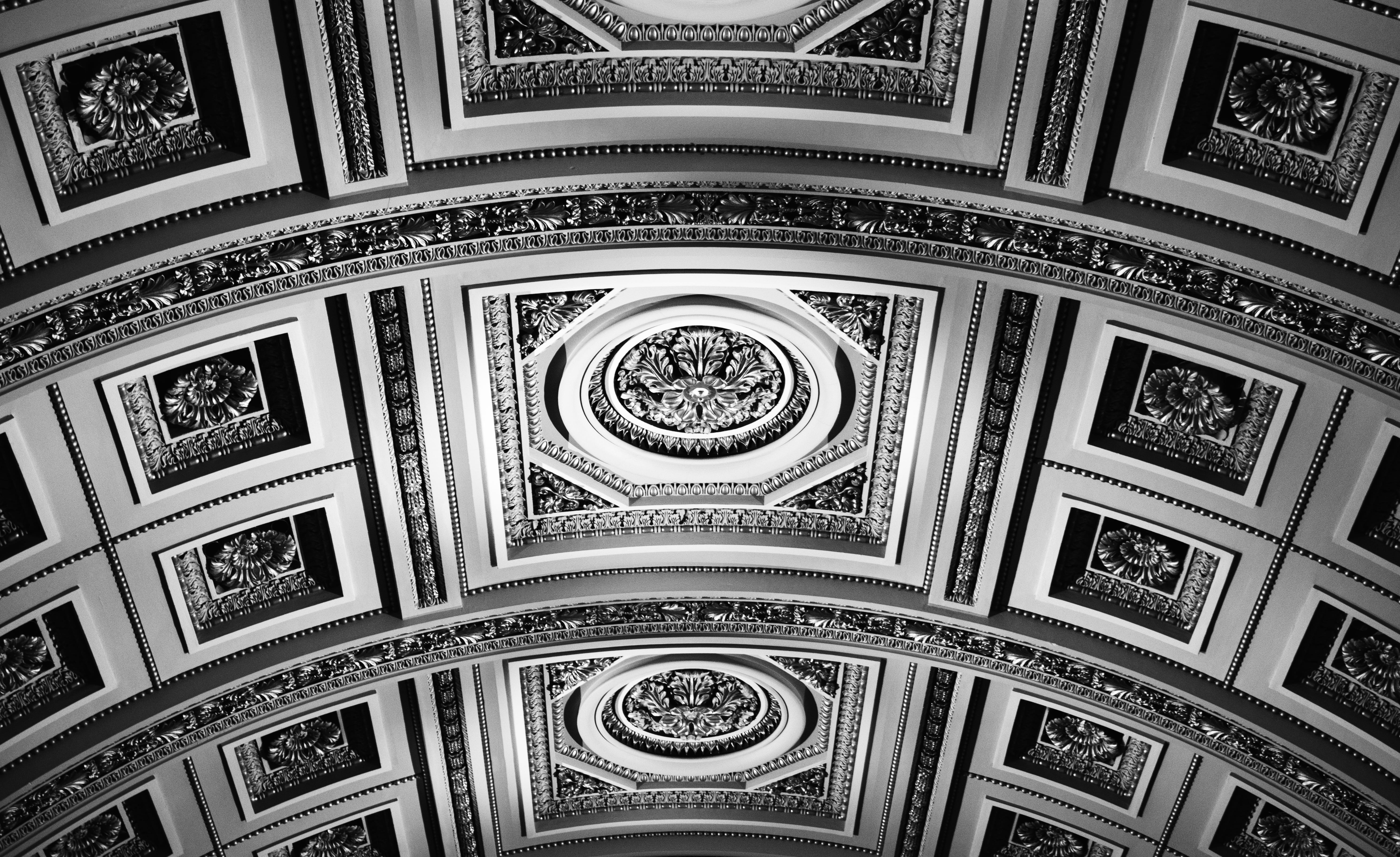 backgrounds, low angle view, full frame, directly below, creativity, art, shape, geometric shape, background, black and white, mural, travel destinations, HD Wallpaper