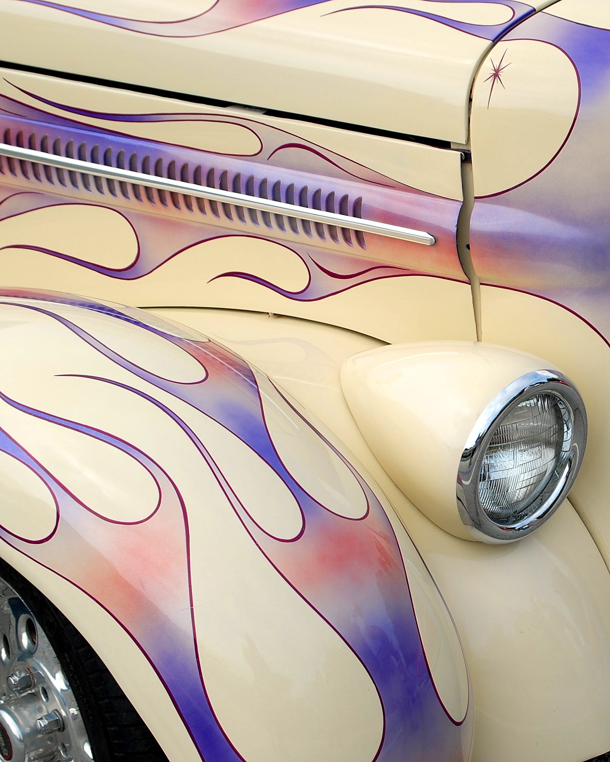 artistic, design, vintage car, template, transportation, indoors, rod, pinstripe, no people, decoration, land vehicle, striping, artist, table, stencil, Phone HD Wallpaper