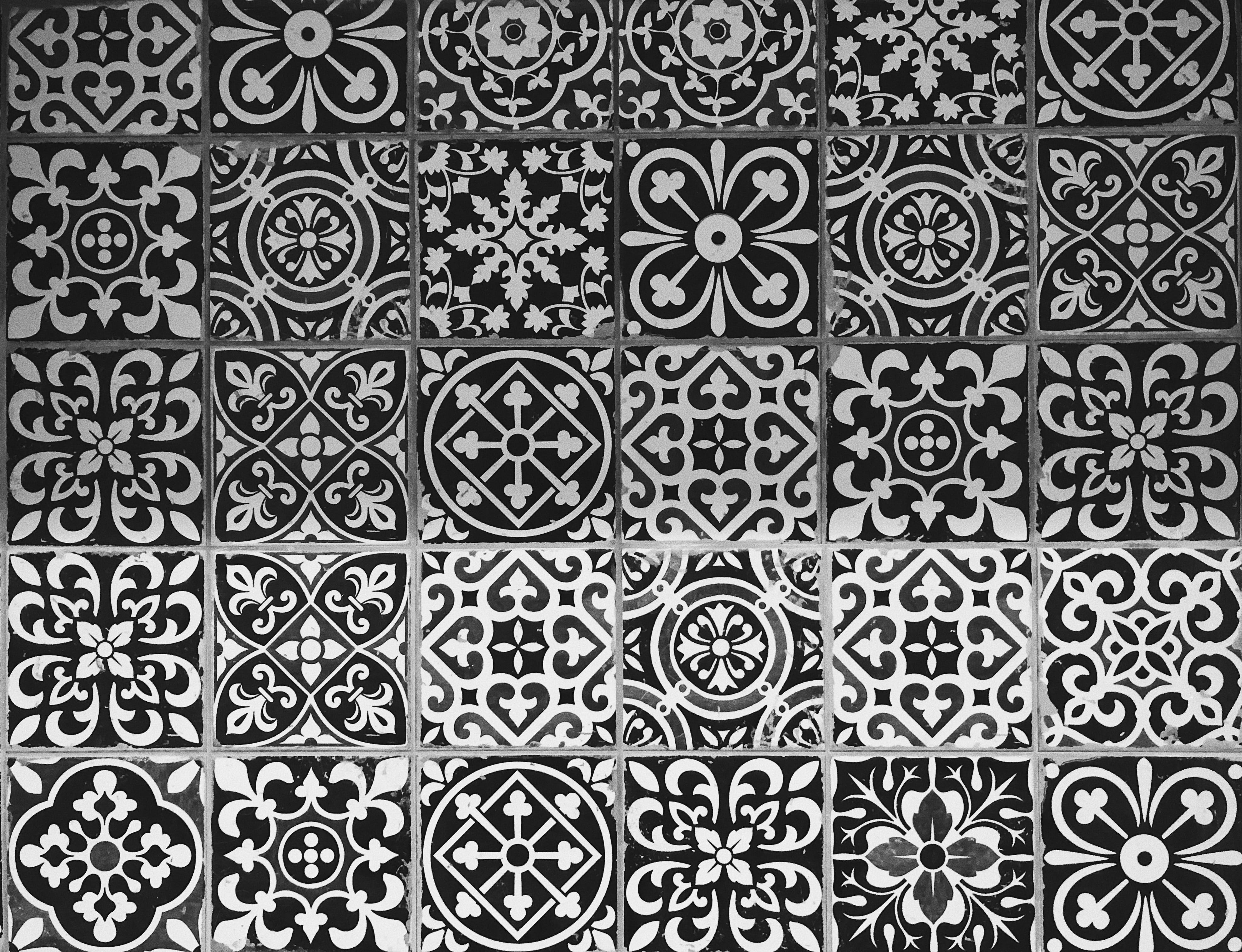 craft, flooring, stitch, design, glasgow city, paisley, ornament, black, way, ornate, maze, tile, wall - building feature, labyrinth, fractal, tiled floor, HD Wallpaper