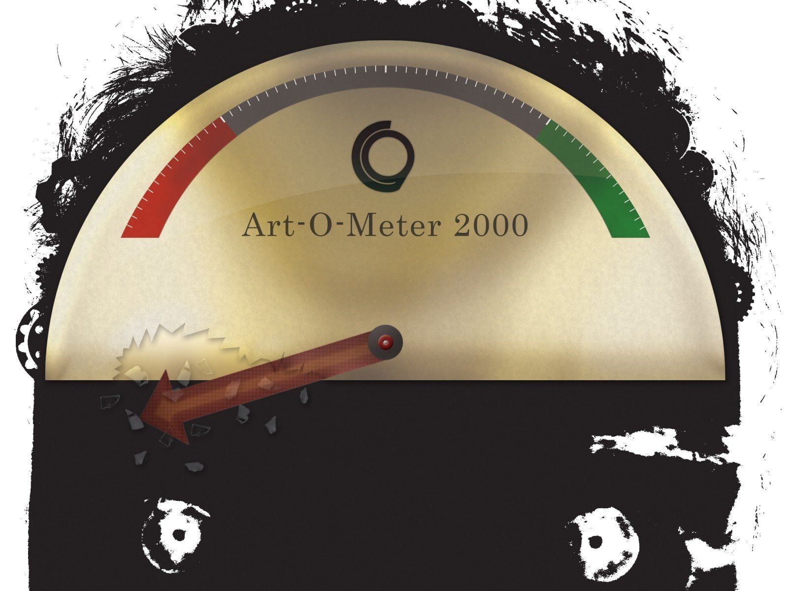 720P, gauge, stencil, glass, head, broken, HD Wallpaper