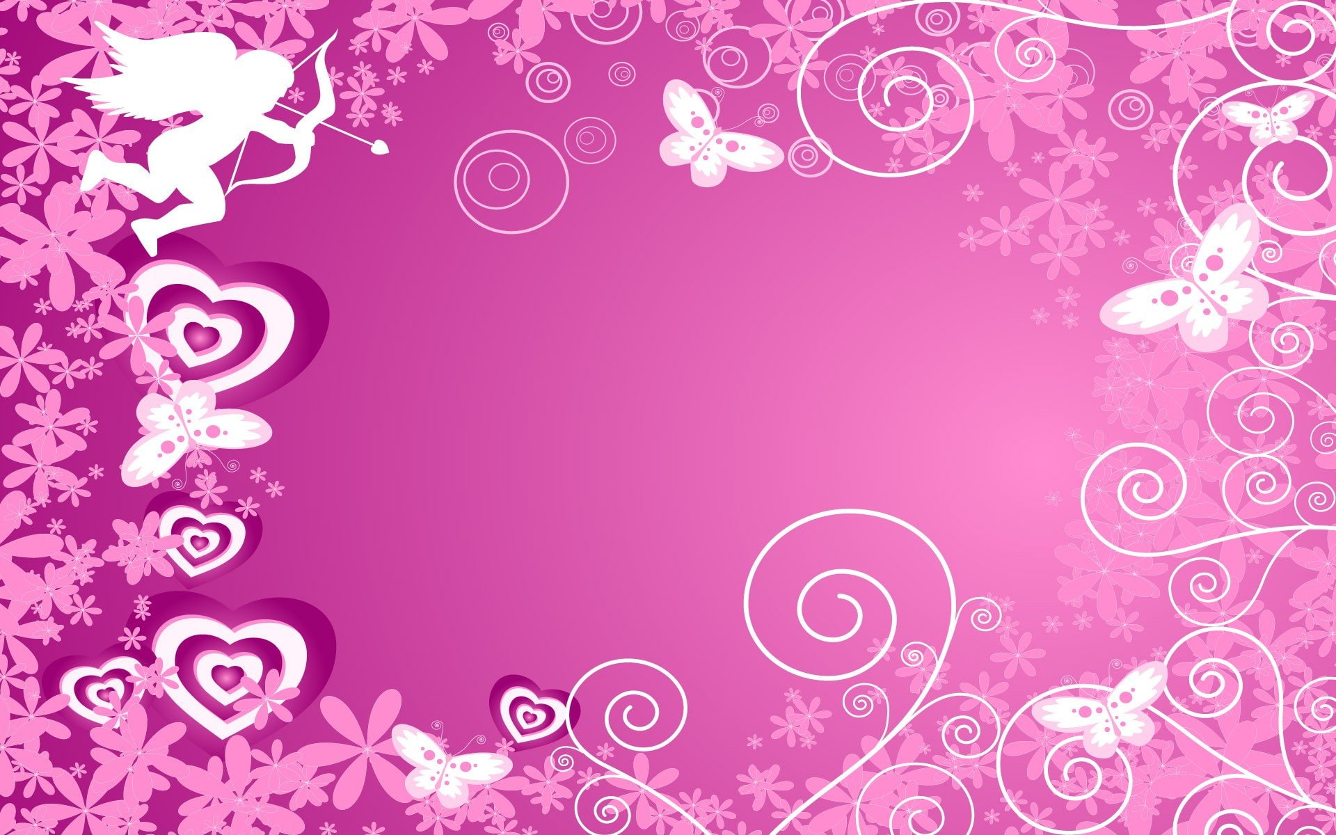 vectors, artwork, 1080P, hearts, stencil, pink, HD Wallpaper