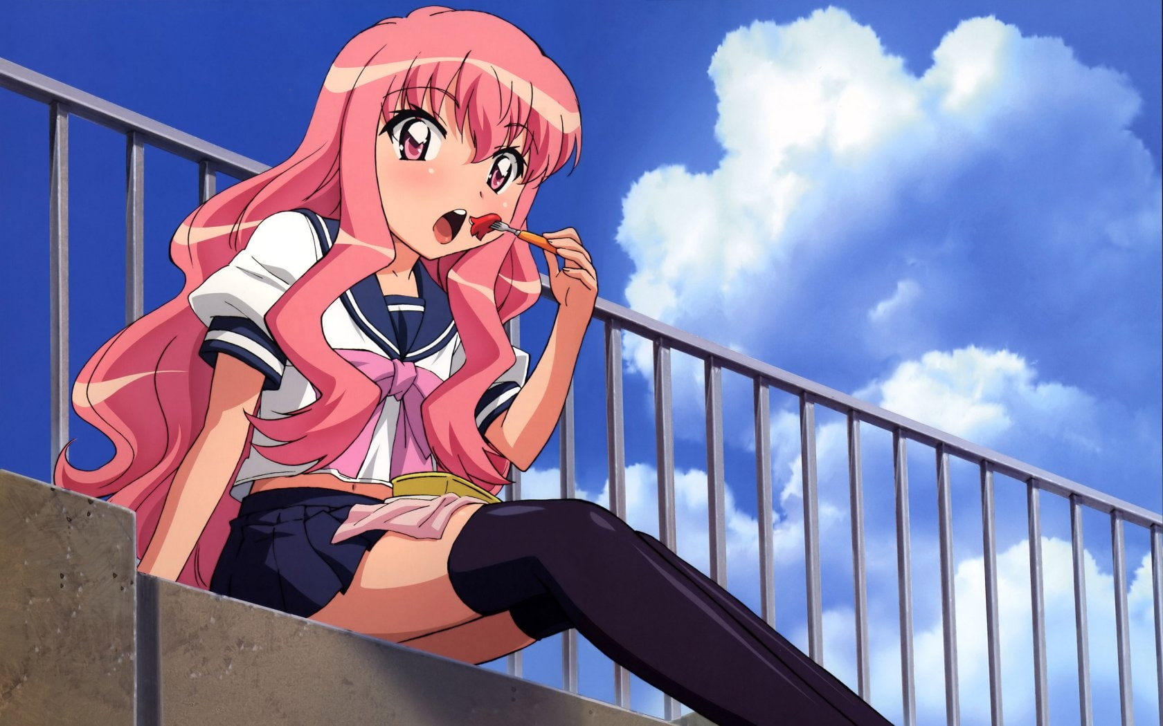 le, Zero no Tsukaima, de, anime, Louise Françoise Le Blanc de La Vallière, hot, louise, zero, tsukaima, hd, vallire, franoise, x, art, la, 720P, blanc, HD Wallpaper