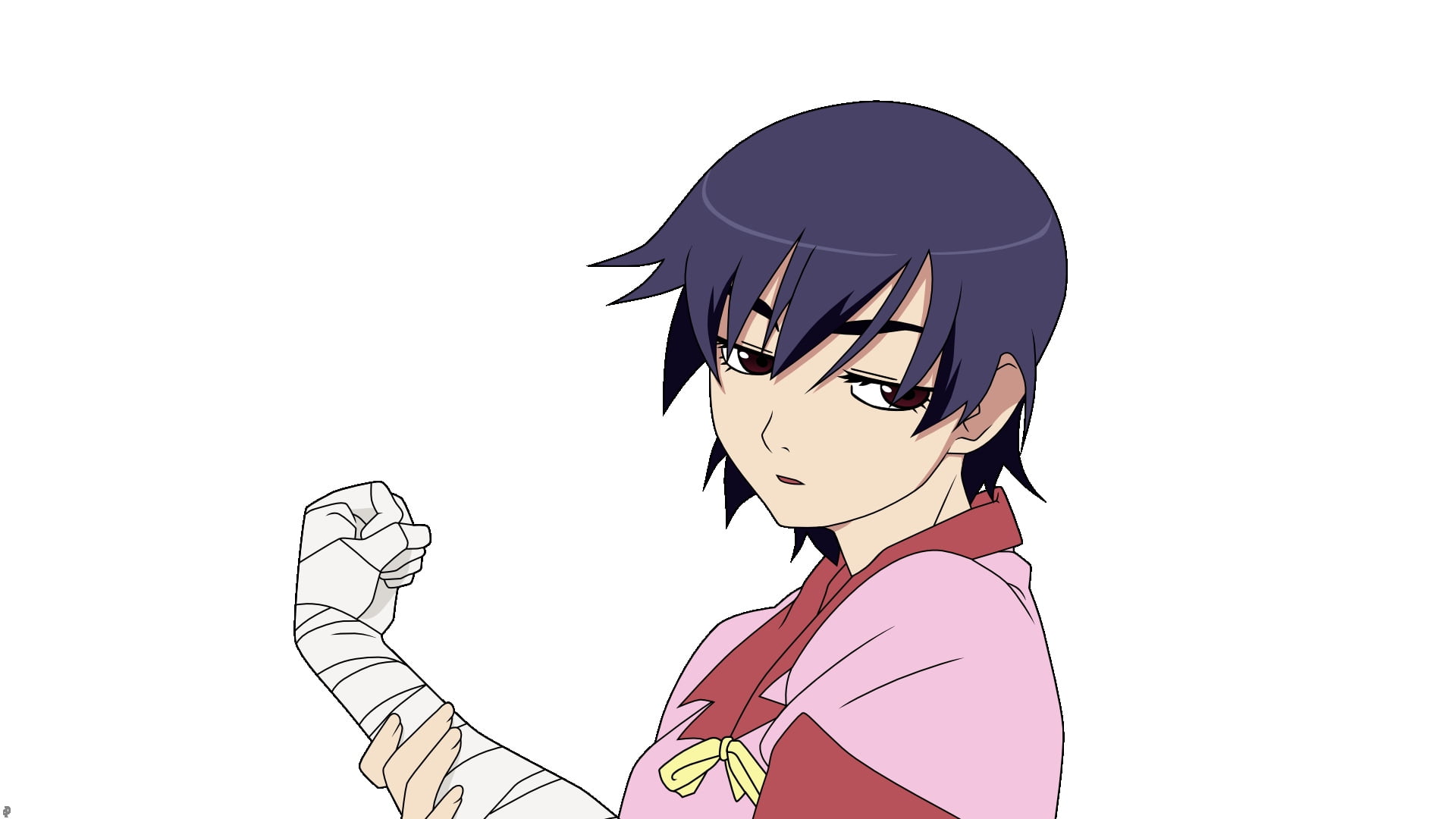 copy space, child, waist up, white skin, creativity, studio shot, representation, childhood, standing, fan art, Kanbaru Suruga, cut out, young adult, front view, HD Wallpaper