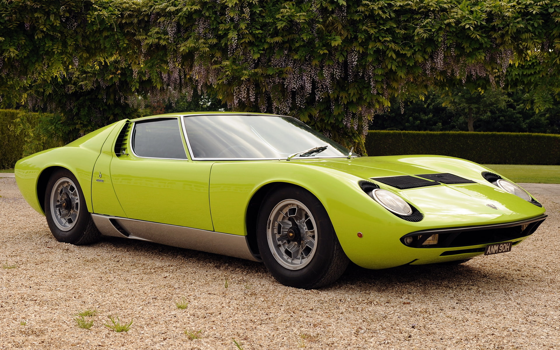 hd, 1080P, car, cars, classic, green, miura, lamborghini, HD Wallpaper