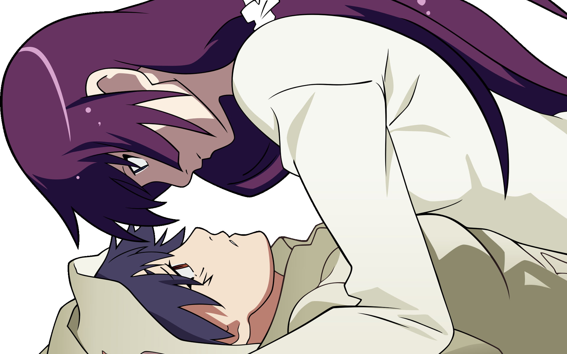 anime girls, Monogatari Series, Kanbaru Suruga, anime, Senjougahara Hitagi, 1080P, HD Wallpaper