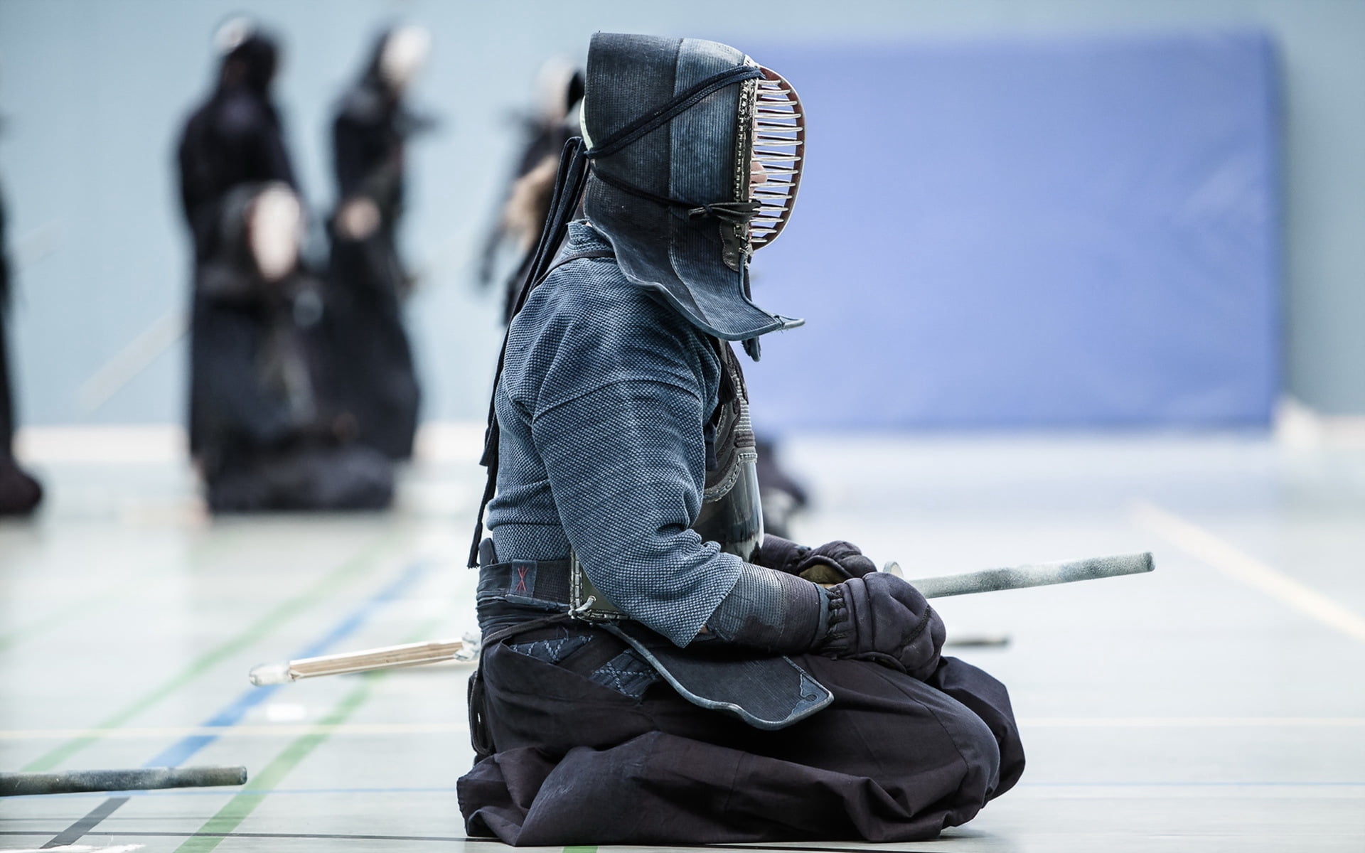 sleeved, denim, fighter, full length, shirt, focus on foreground, leather, kendo, day, long, side view, travel, sitting, nature, war, s, blue, outdoors, HD Wallpaper