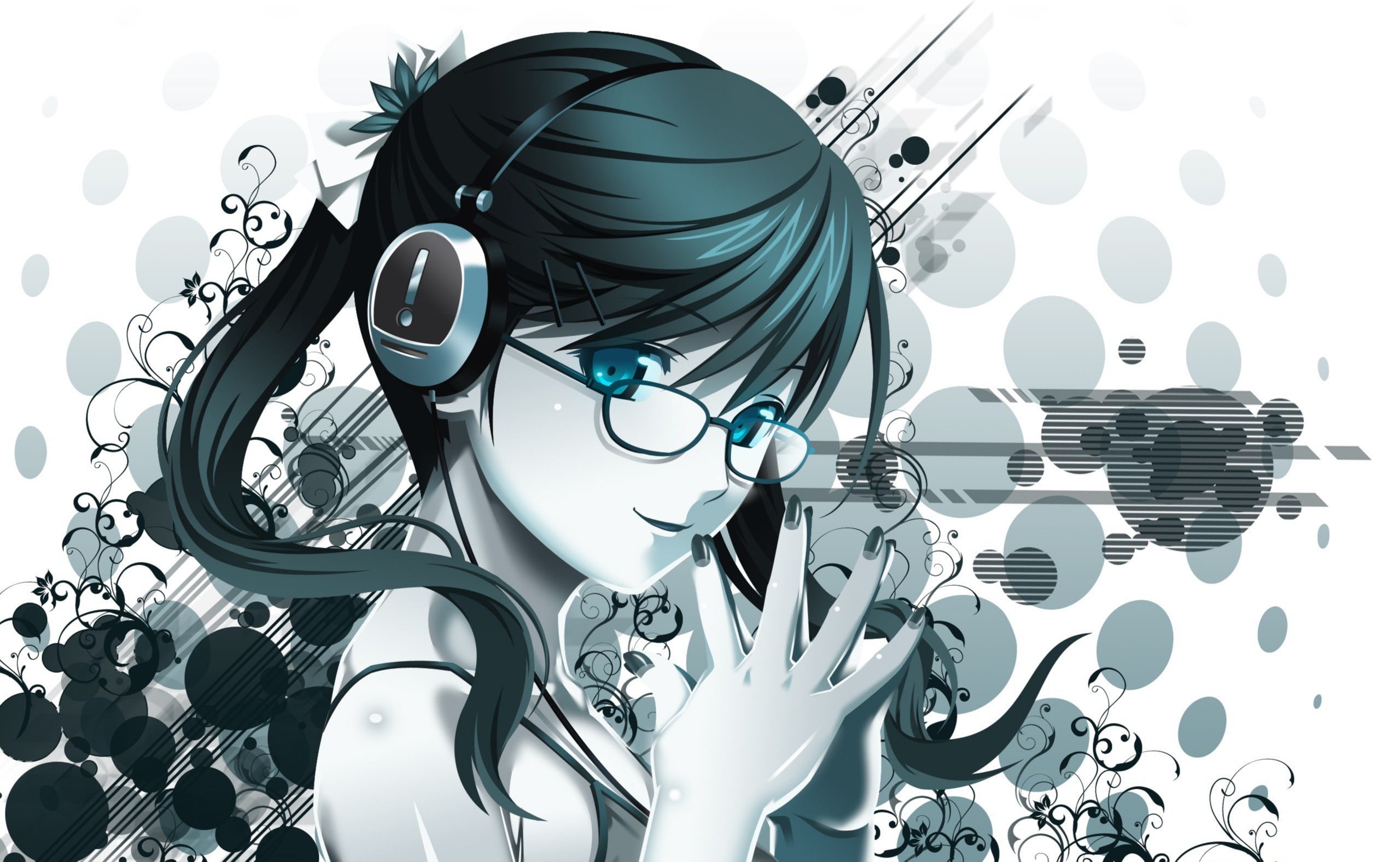design Element, girl, representation, blue, still life, elegance, women, vector, indoors, modern, high angle view, headphones, science, pattern, technology, HD Wallpaper