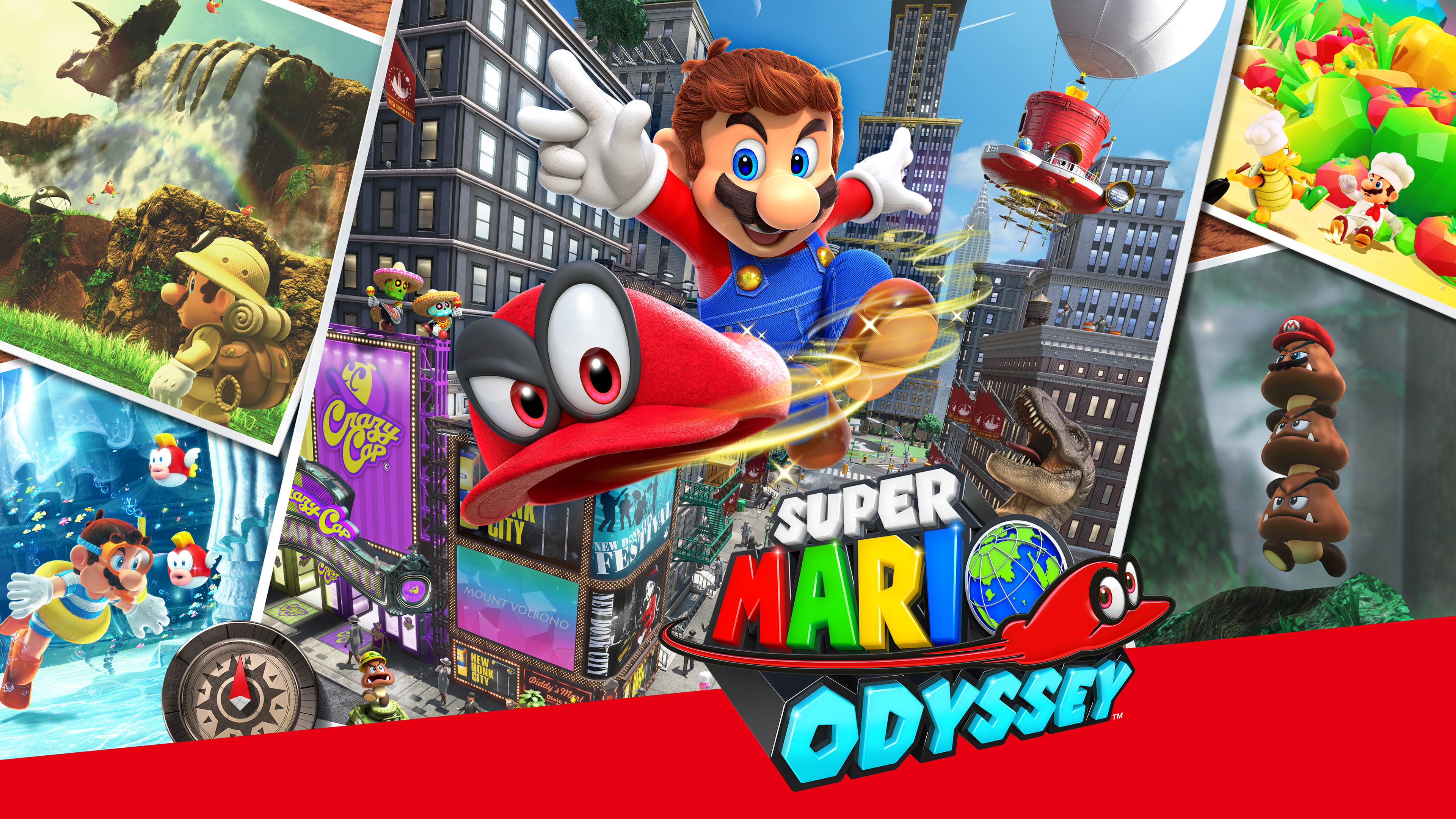 4K, 4K, Cappy, odyssey, super, Super Mario Odyssey, Mario, digital, HD Wallpaper