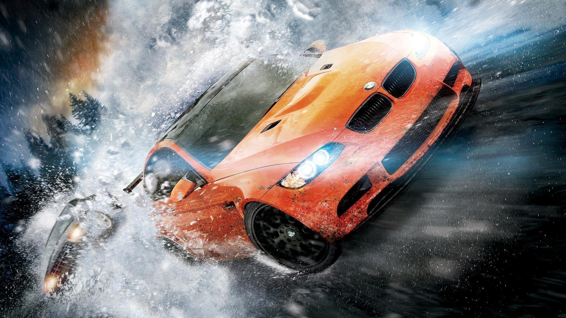 run, need, speed, game, winter, 1080P, bmw, HD Wallpaper