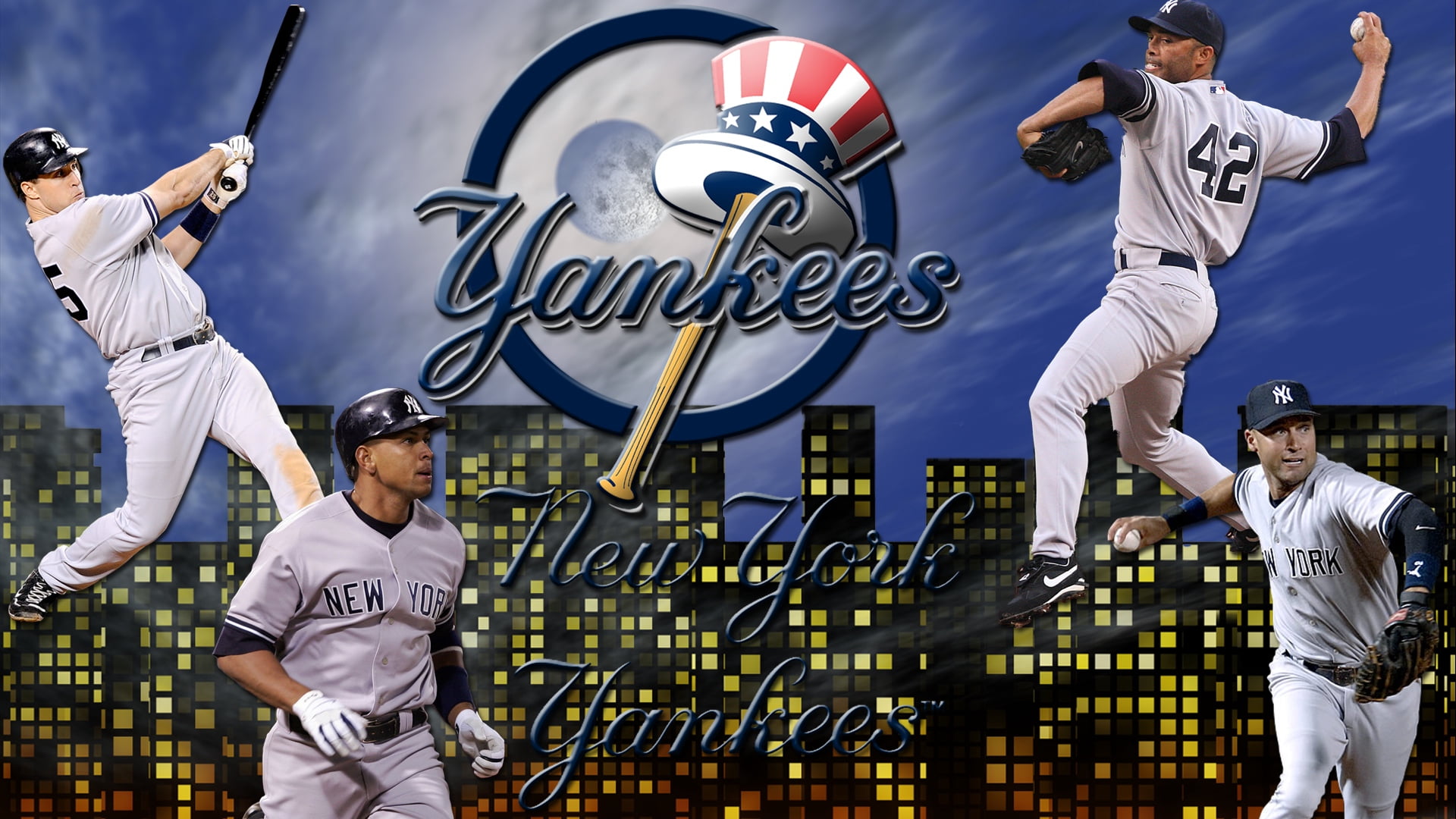 sports Team, three quarter length, sports Uniform, 2015, arms raised, day, sports equipment, winning, new york yankees, yankees, baseball - Sport, batting, HD Wallpaper