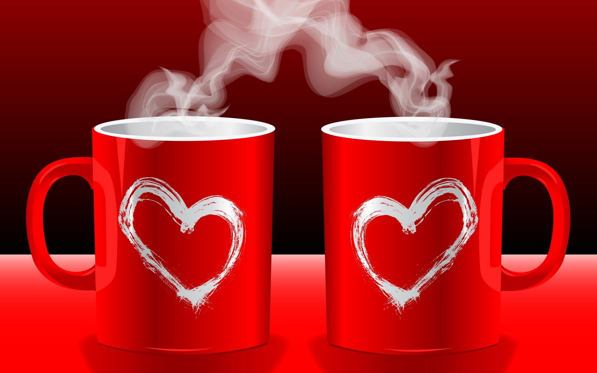 heart shape, studio shot, red background, winning, digital composite, positive emotion, success, motion, red, emotion, cup, love, white color, coffee cup, HD Wallpaper