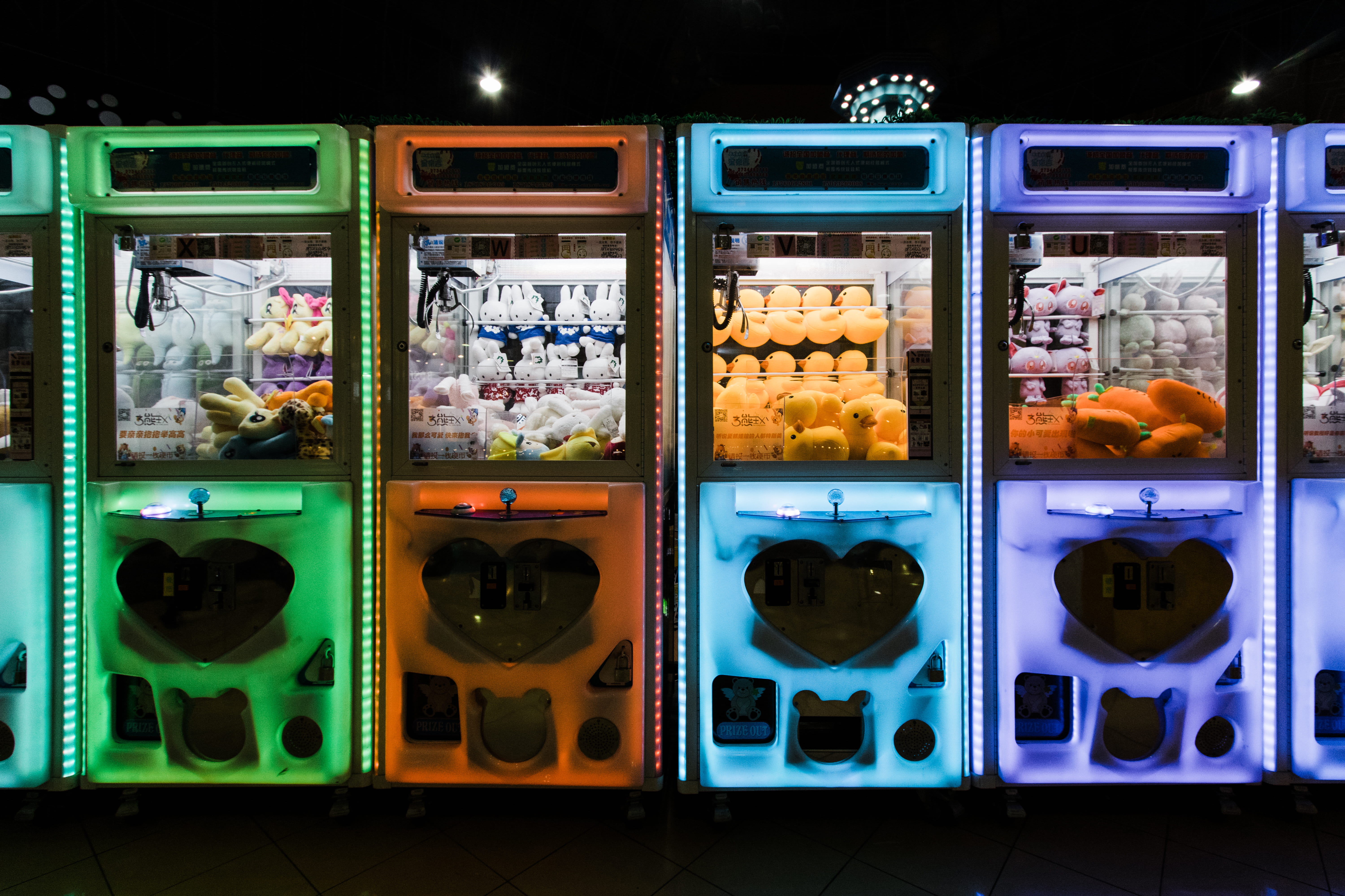 food, culture, indoors, bunny, business, food and drink, retail, multi colored, vending machine, communication, illuminated, green, large group of objects, HD Wallpaper