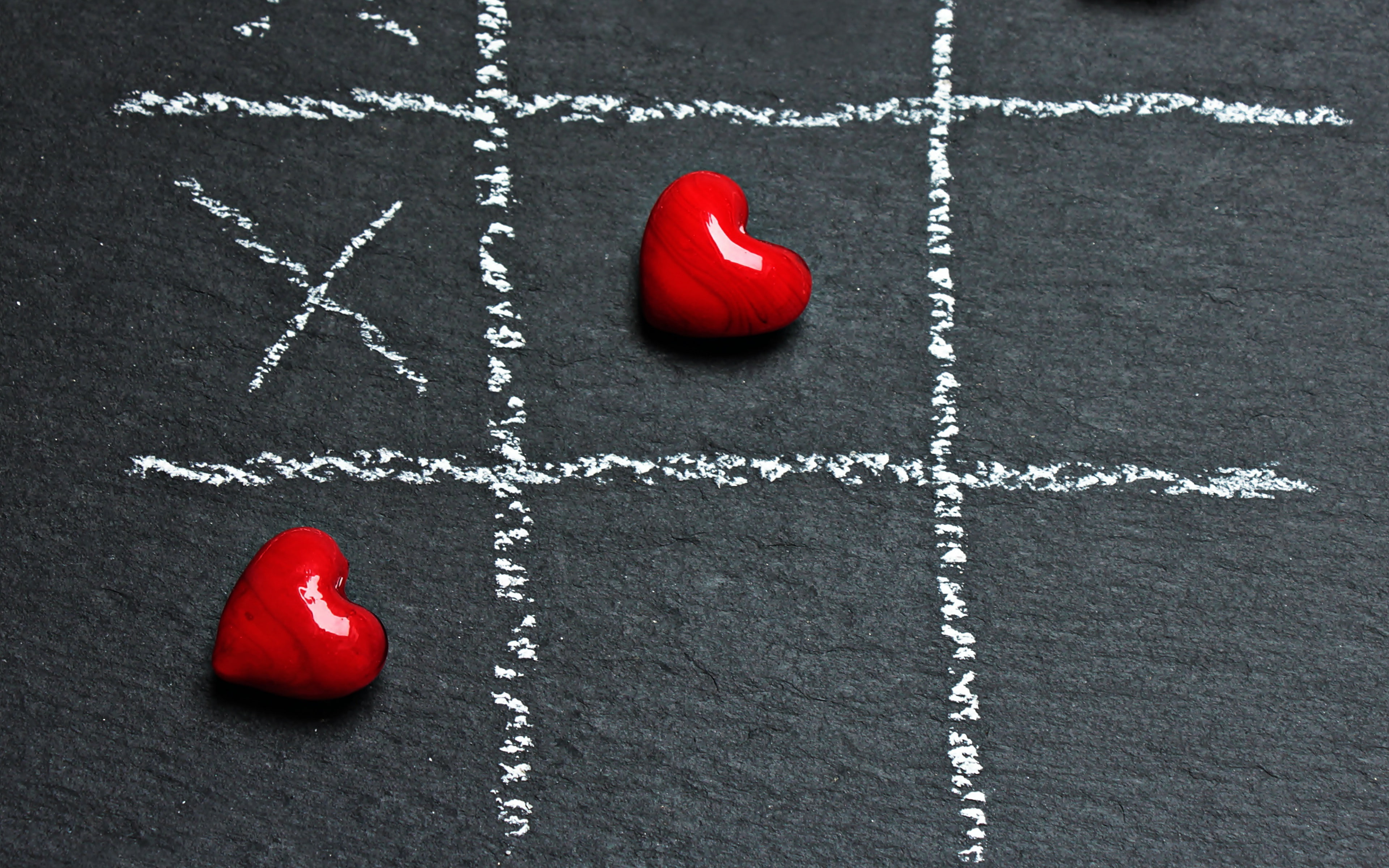 hearts backgrounds, cells, tic tac toe, Download 3840x2400 tic tac toe, 4K, HD Wallpaper