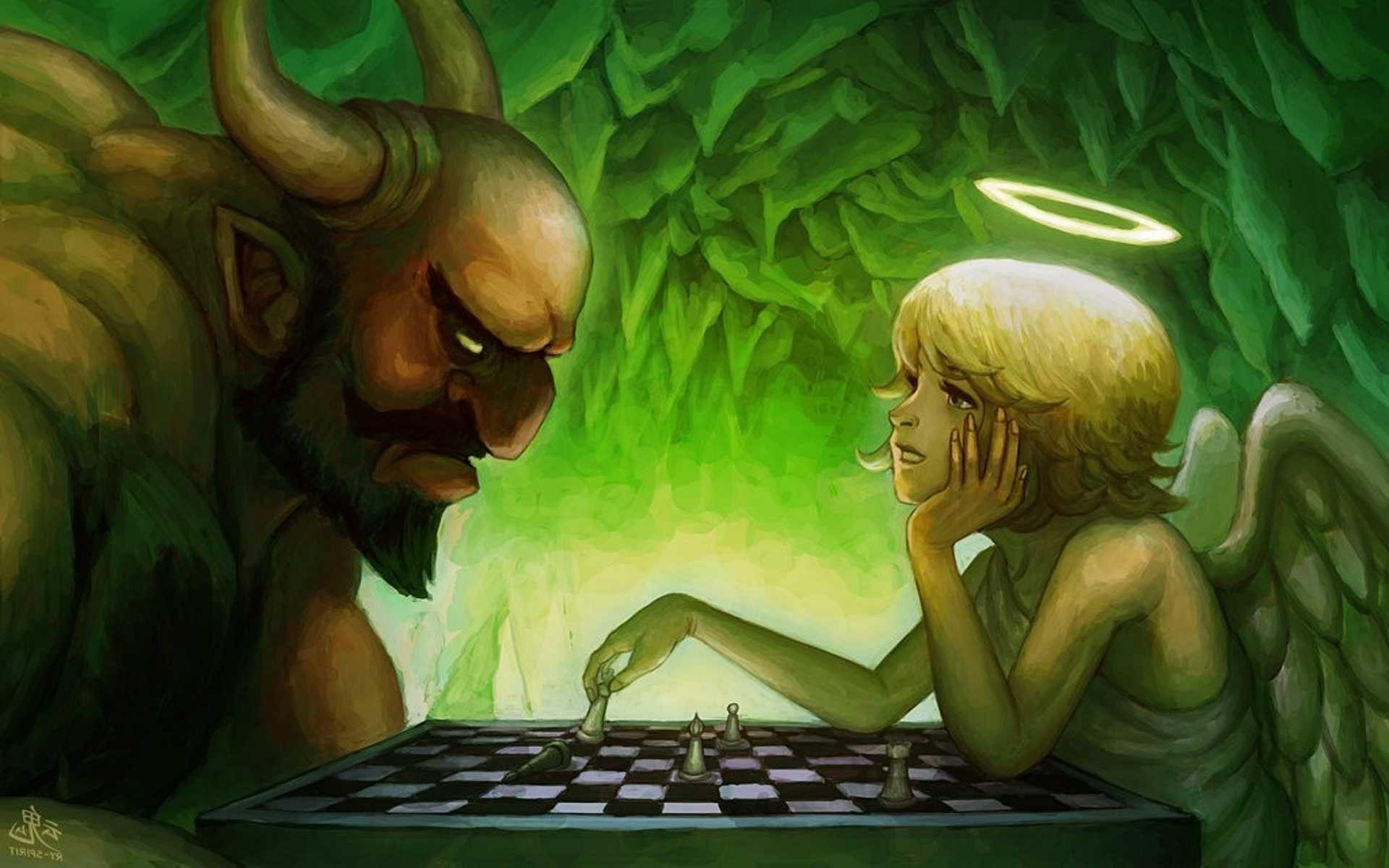 representation, leisure activity, male likeness, people, architecture, game, indoors, board game, looking, two people, chess board, 1080P, leisure games, HD Wallpaper