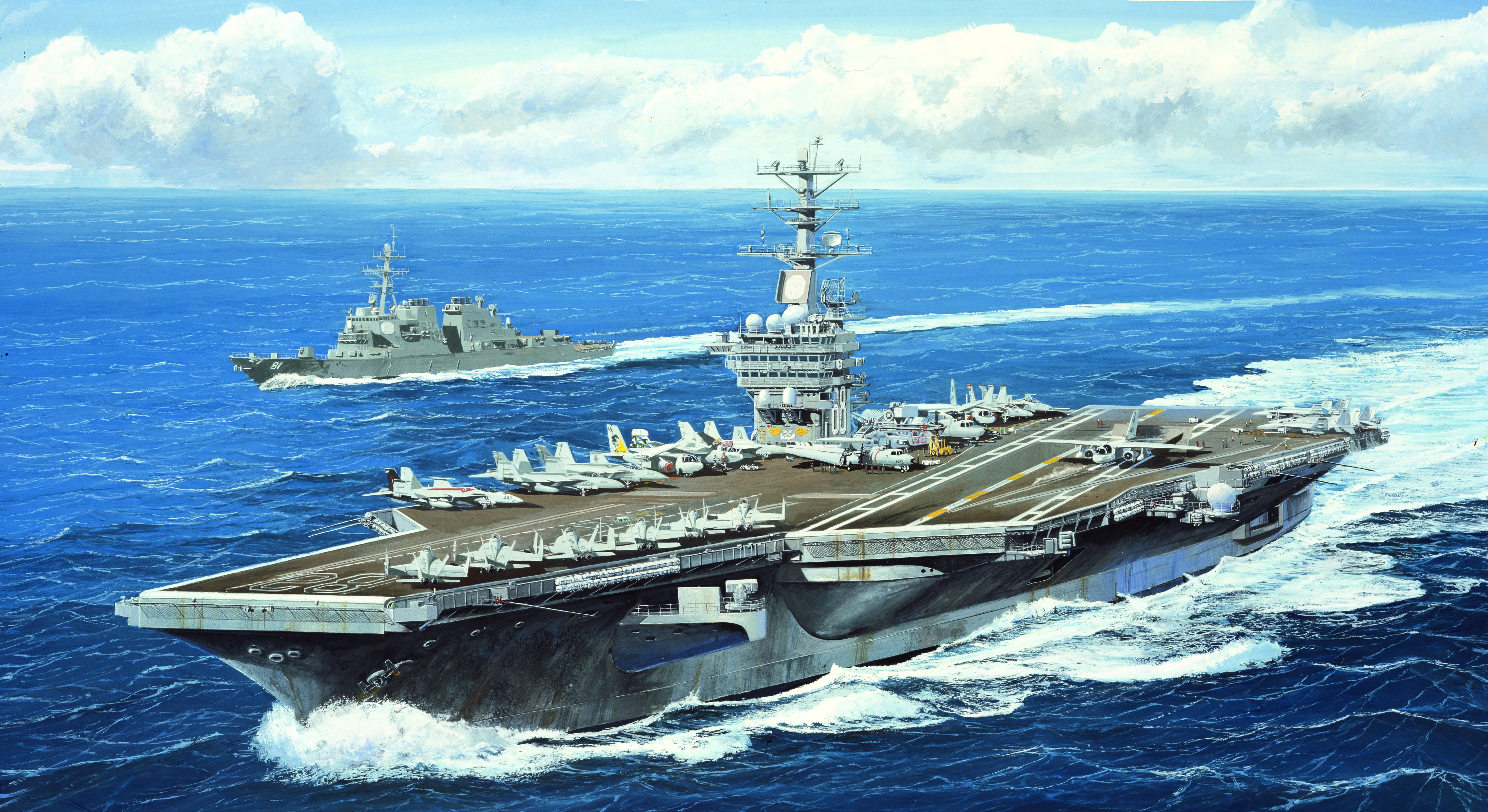 5K, USS Nimitz (CVN-68), Warship, Aircraft Carrier, Warships, HD Wallpaper