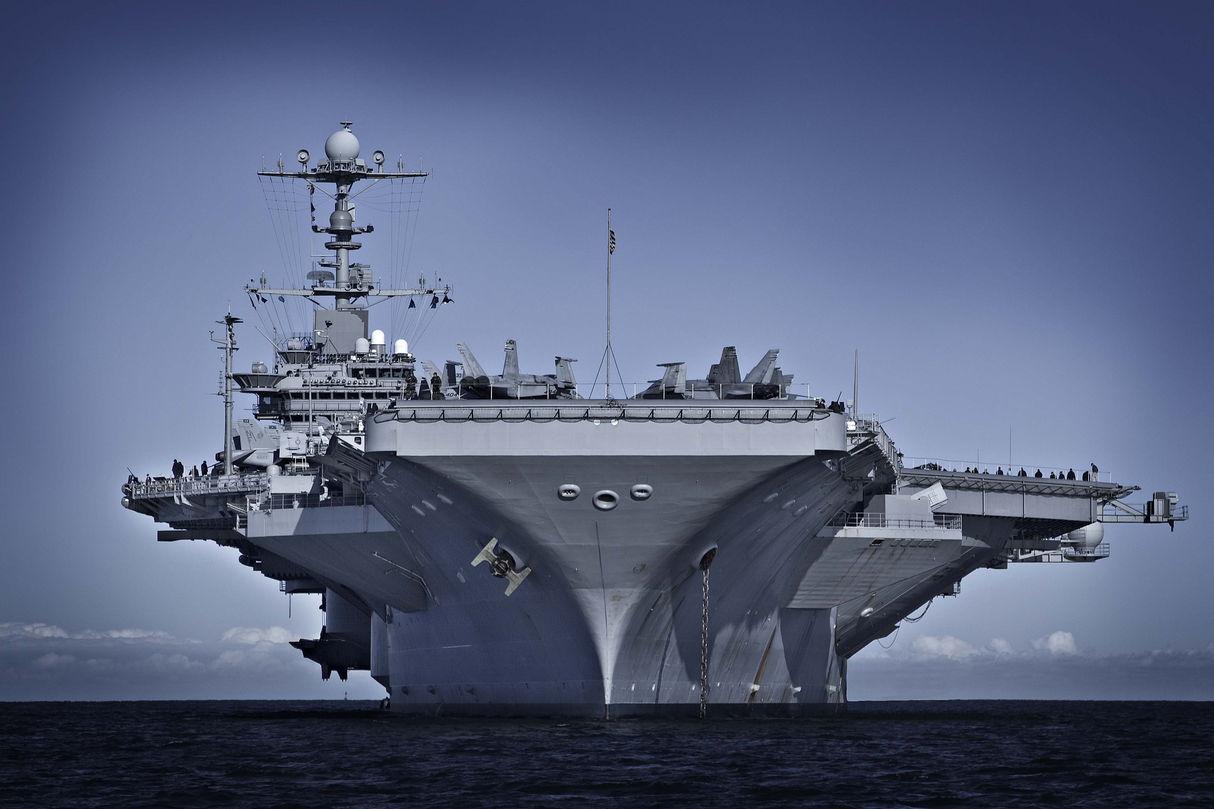 metal, gray, type, cruise ship, sea, nature, mode of transportation, navy, the carrier, horizon over water, "Nimitz", 4K, water, fuel and power generation, HD Wallpaper