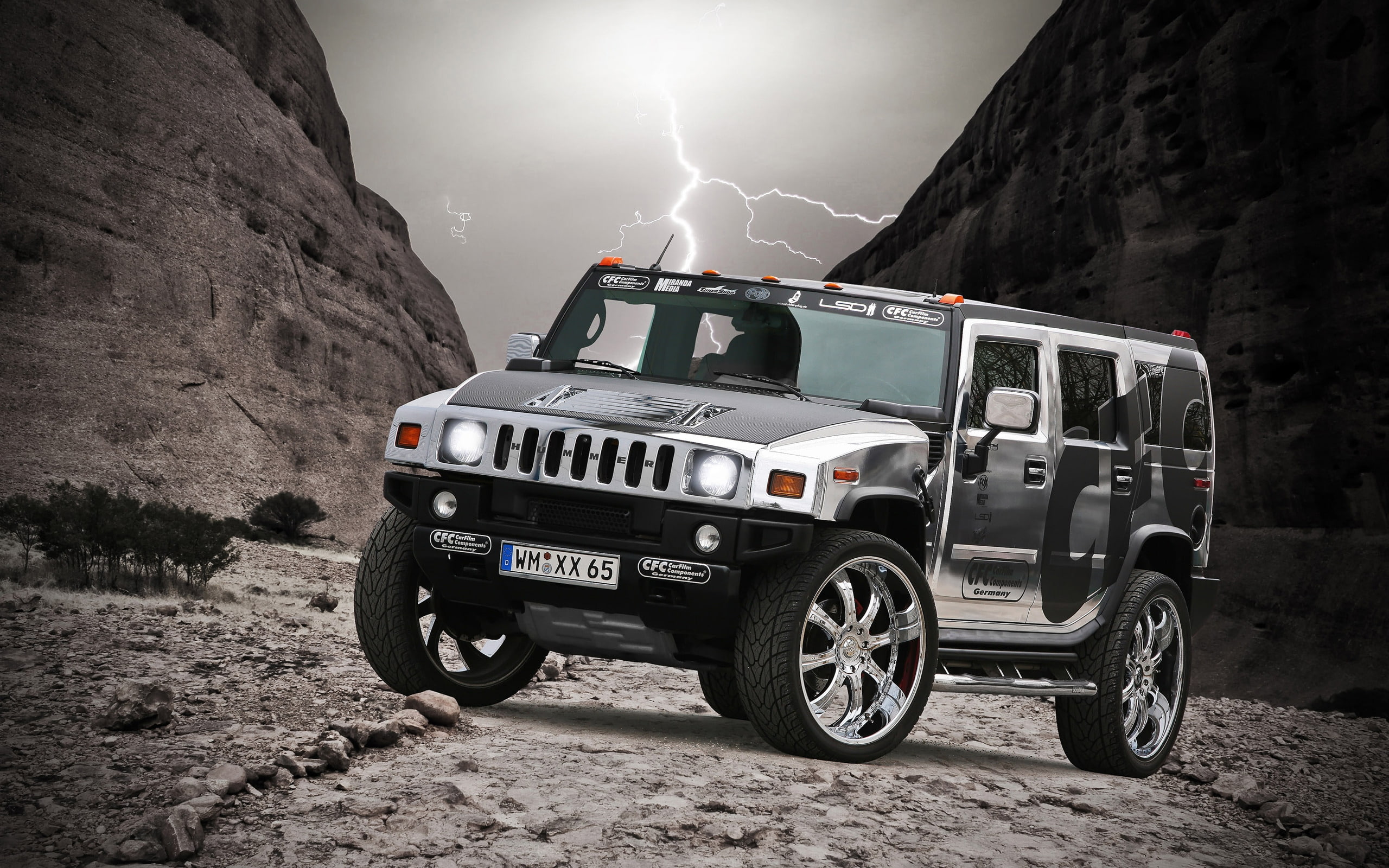 silver, h, hummer, cfc, 2K, grey, luxury suv, HD Wallpaper