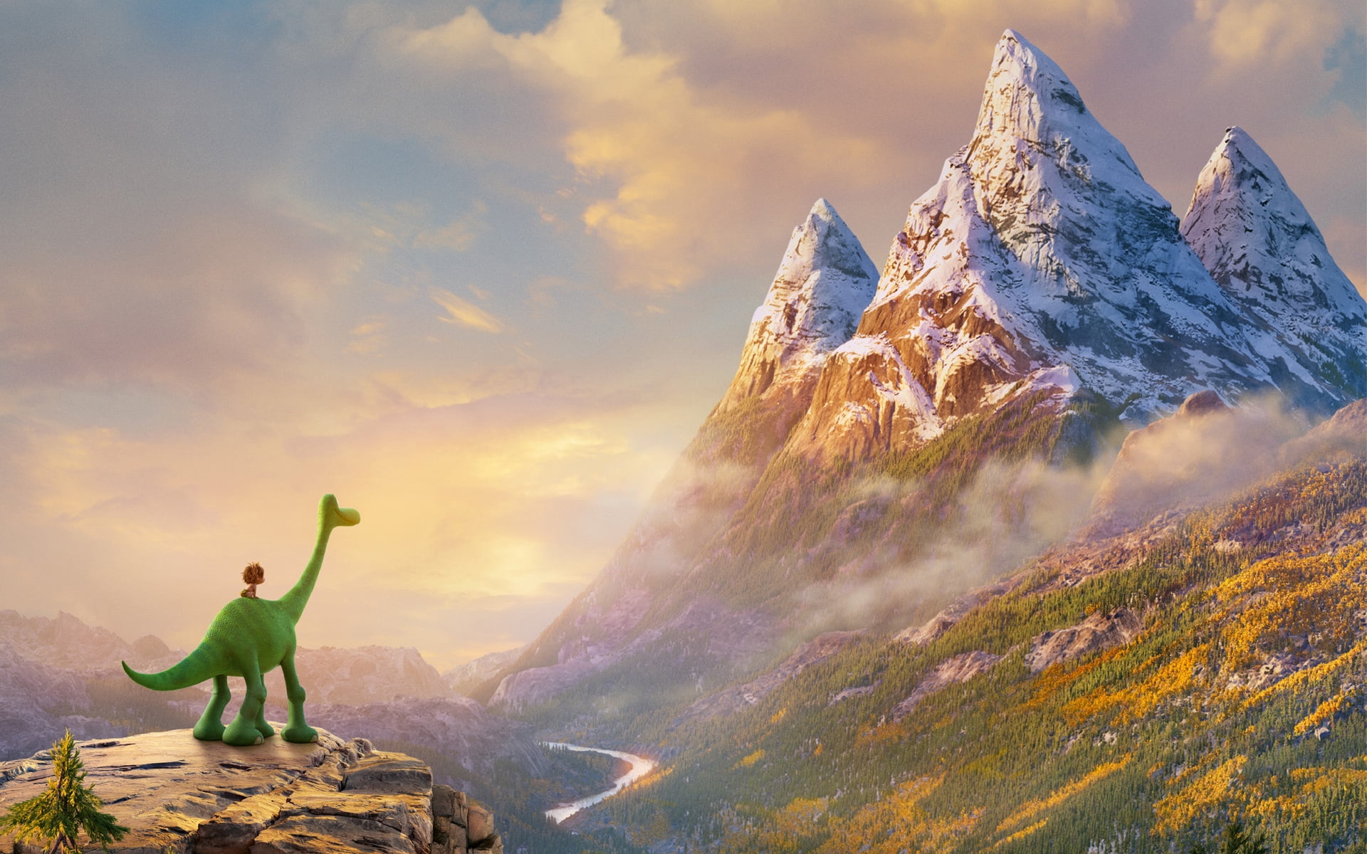 dinosaur, mountain, human arm, success, standing, 1080P, activity, the good dinosaur, tourist, cold temperature, cliff, sky, landscape, high Up, sunlight, HD Wallpaper