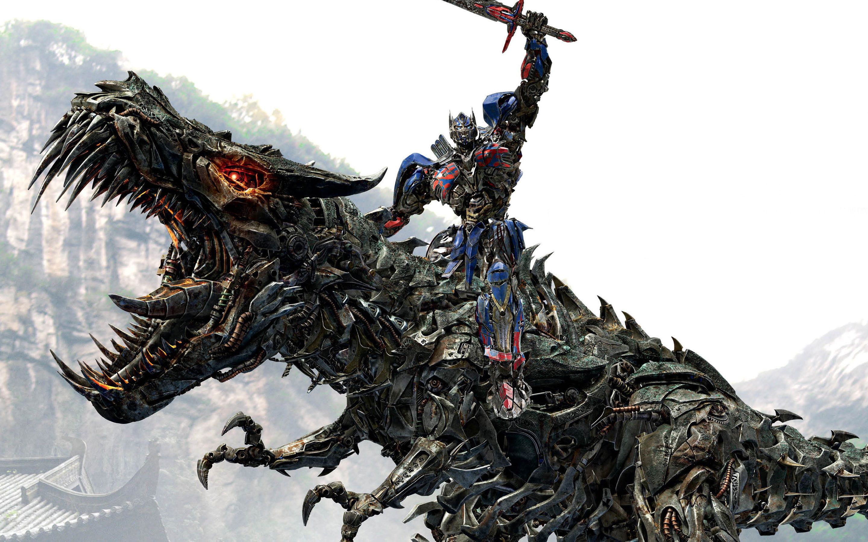 grimlock, 2K, prime, optimus, riding, HD Wallpaper