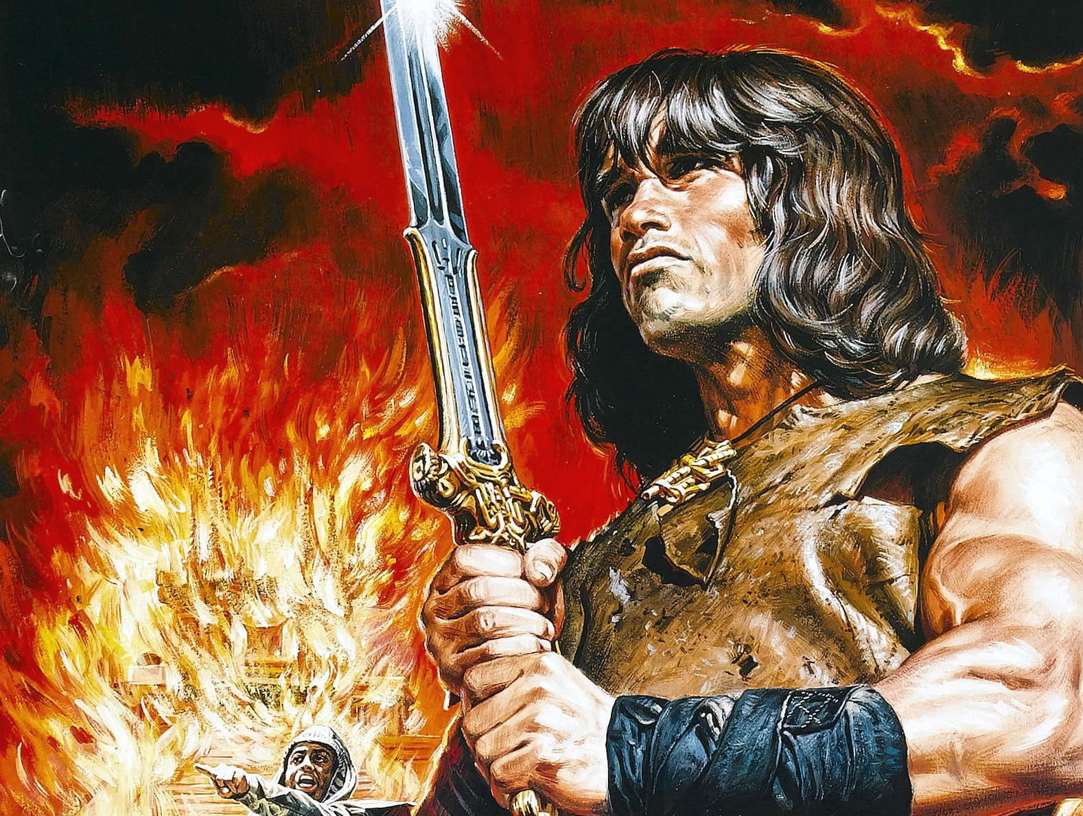 motion, security, architecture, one person, sword, males, warrior - person, conan the barbarian 1982, skill, music, weapon, 720P, waist up, playing, protection, HD Wallpaper