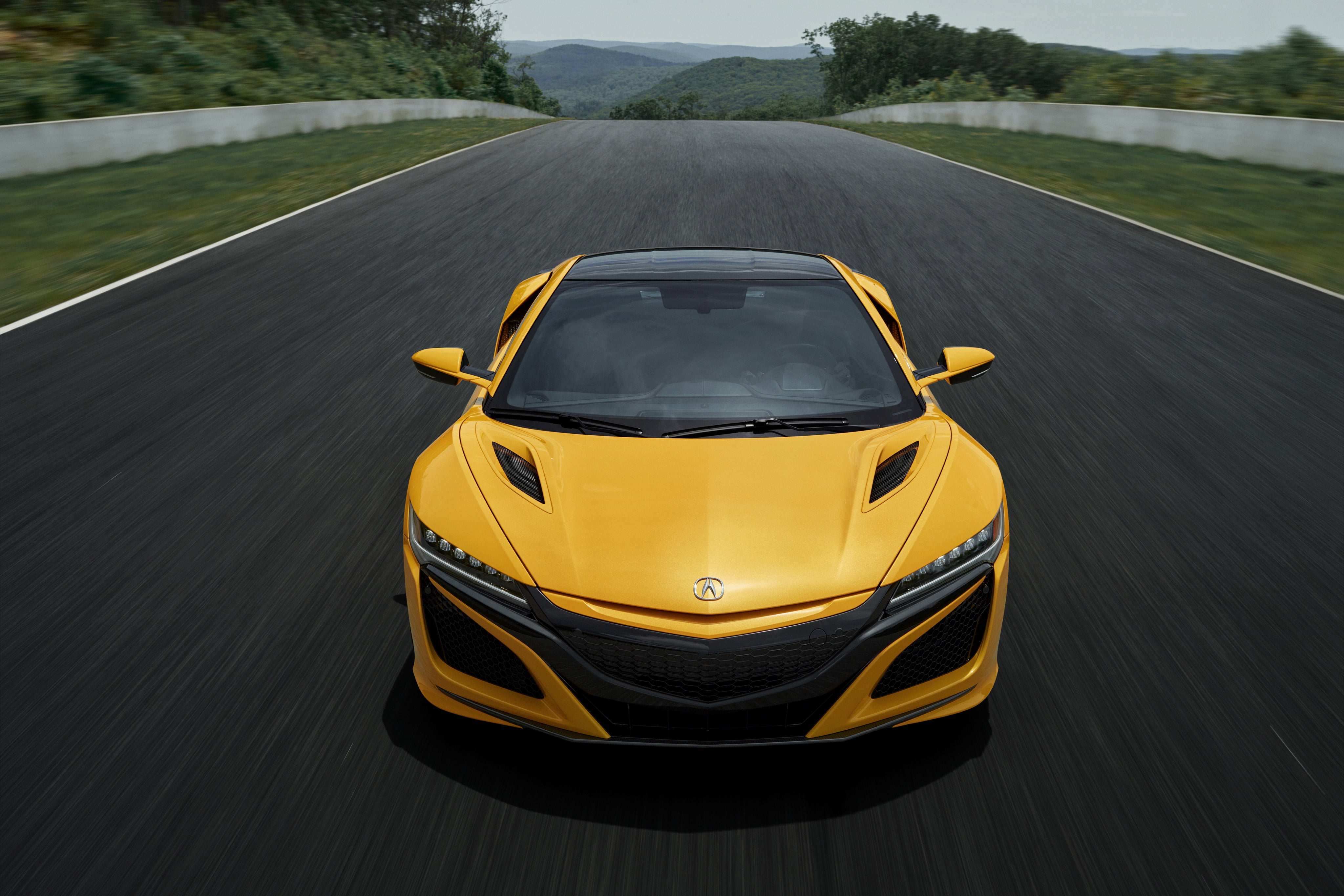 track, yellow, Honda, coupe, Acura, 2020, 4K, NSX, HD Wallpaper