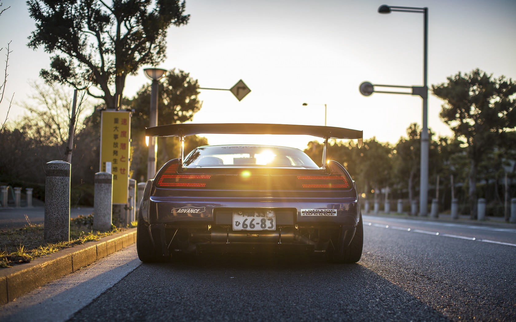 building exterior, city, sunset, street, travel, motor vehicle, sports, black, nature, sky, driving, rear view, tree, transportation, land Vehicle, 720P, HD Wallpaper