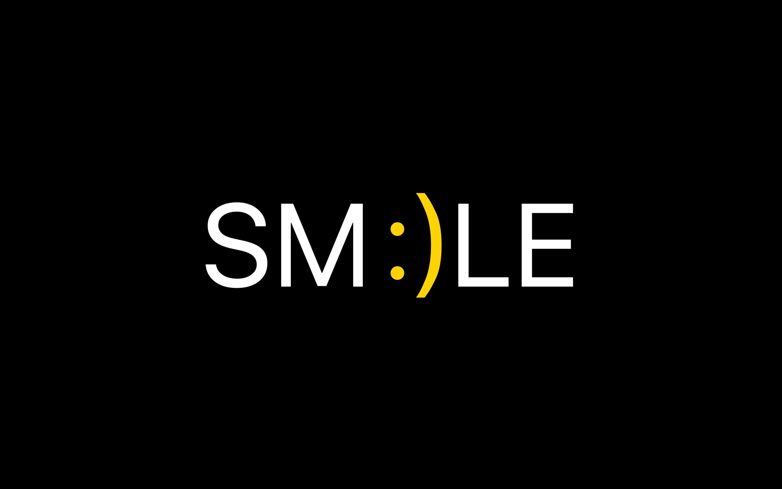 word, background, 2K, the word, black, smile, minimalism, smiley, HD Wallpaper