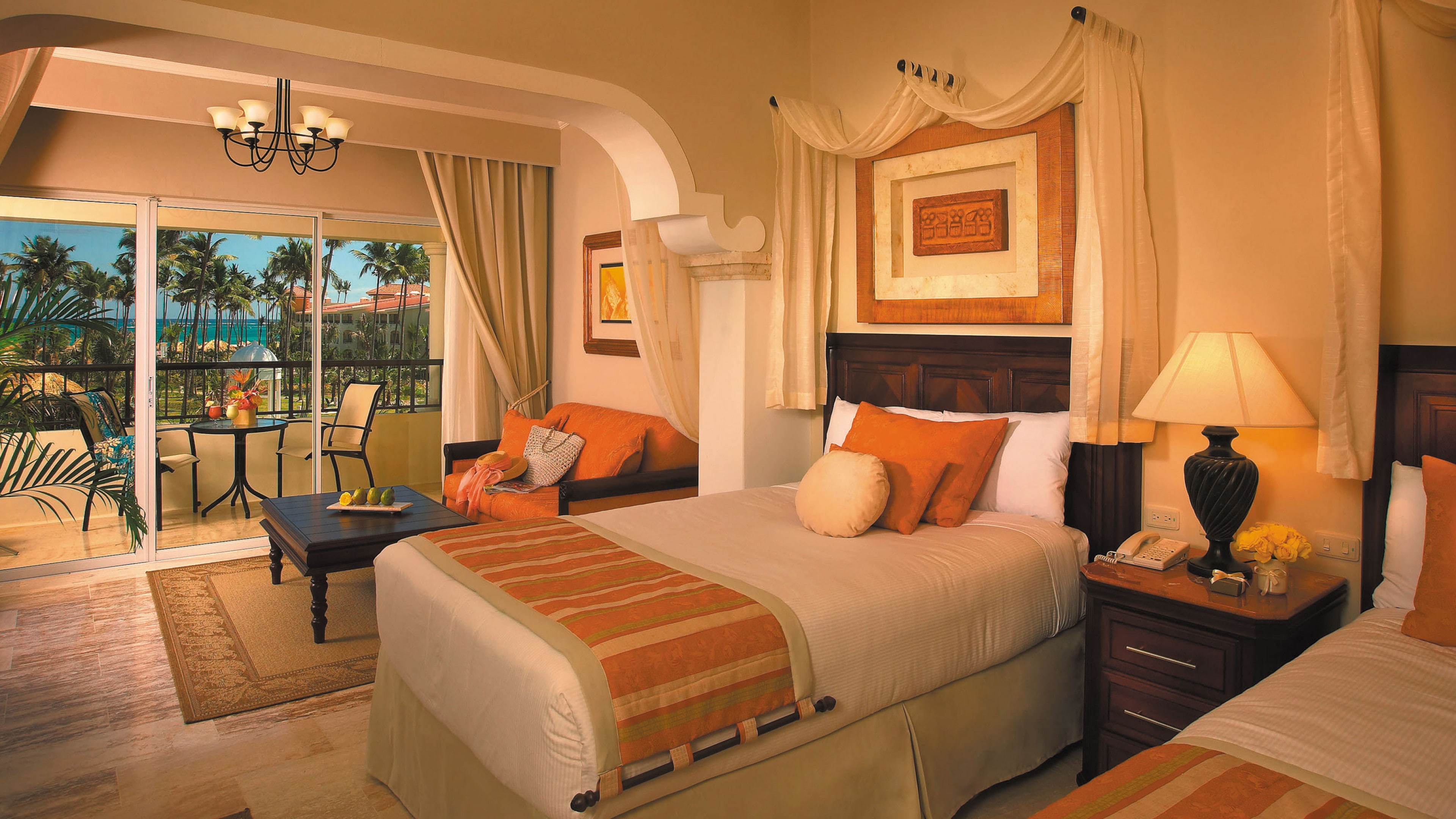 Best Hotels of 2015, 4K, orange, Paradisus Palma Real, Punta Kana, travel, resort, tourism, vacation, HD Wallpaper