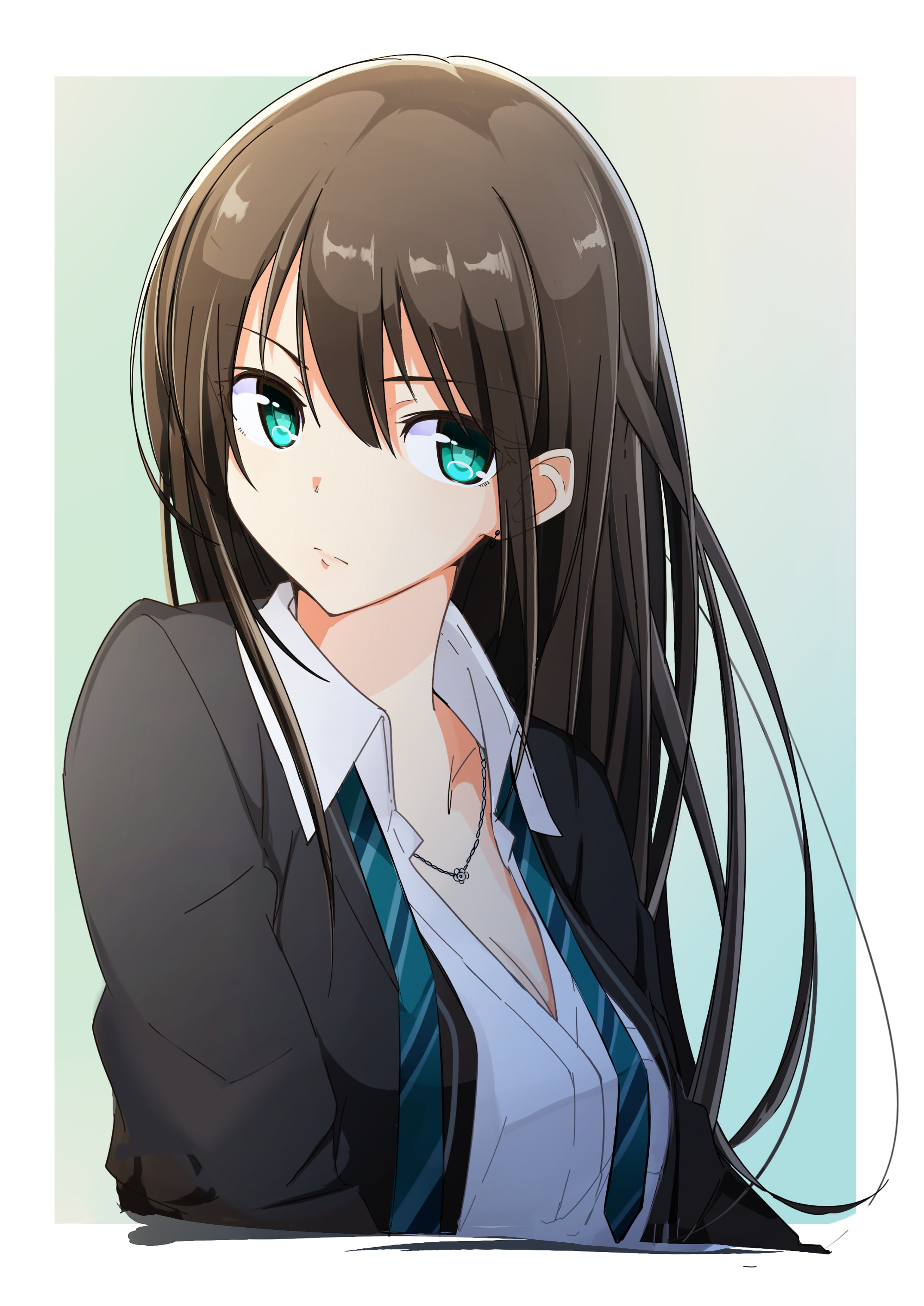 2K, uniform, long hair, Shibuya Rin, anime, THE iDOLM@STER, anime girls, THE iDOLM@STER: Million Live!, Phone HD Wallpaper