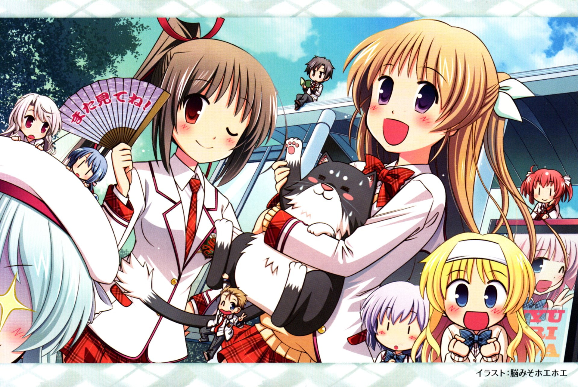 Ikkei Takamine, Miyu Serizawa, Tamamo Sakuraba, Aoi Takigawa, Tsugumi Shirasaki, Kyoutarou Kakei, Daitoshokan no Hitsujikai, Maho Mochizuki, Sayumi Ureshino, HD Wallpaper