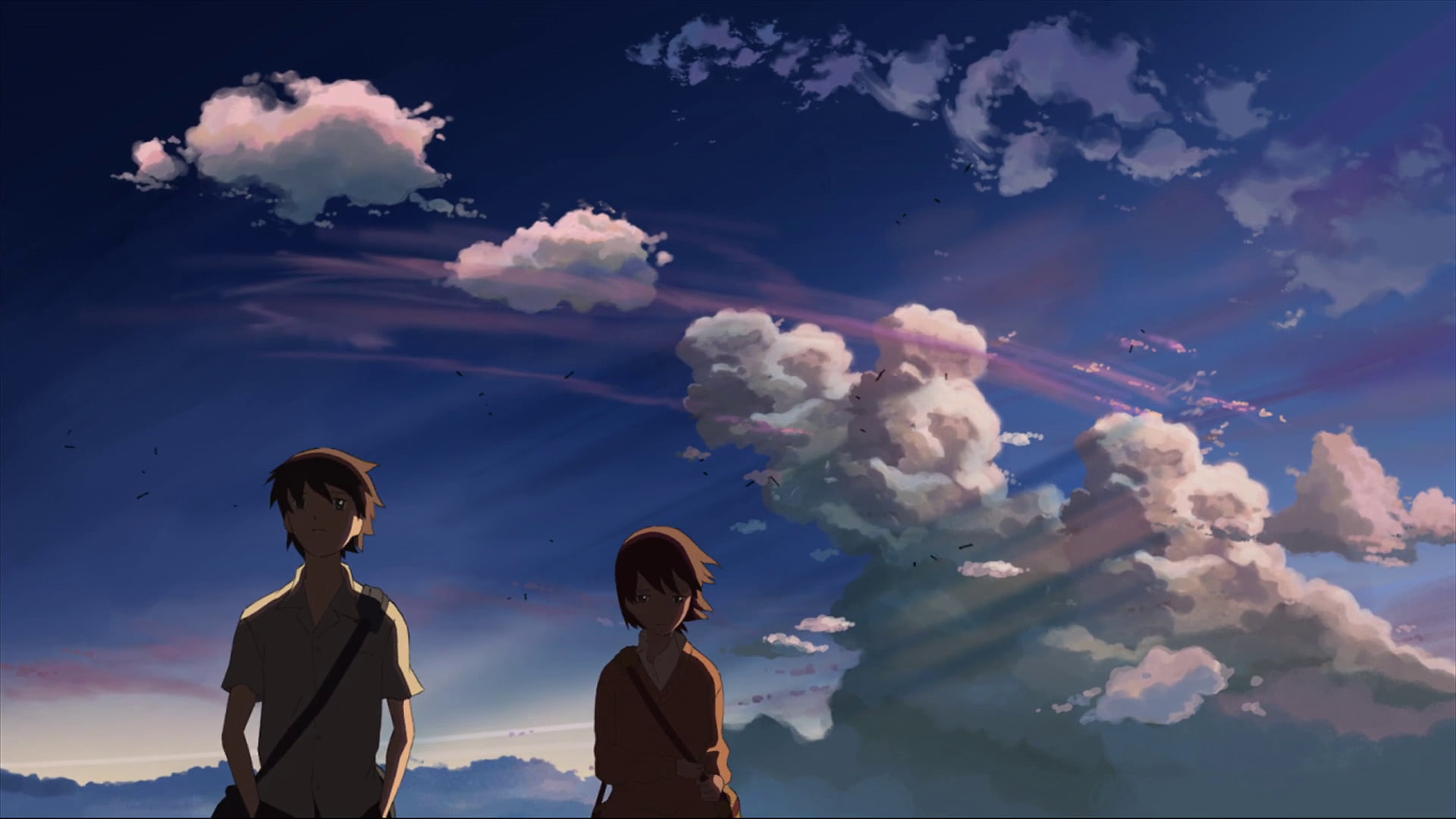 5 Centimeters Per Second, Takaki Touno, communication, women, 1080P, nature, cloud - sky, Anime, men, females, looking, sky, business, outdoors, child, HD Wallpaper
