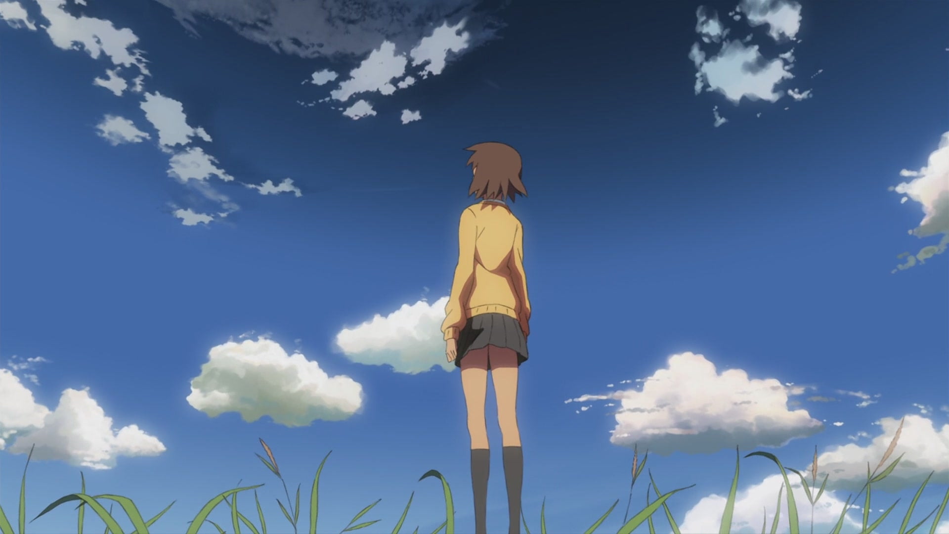 sunlight, copy Space, girls, girl, blue, cloud - Sky, rear View, standing, lifestyles, relaxation, beauty In Nature, caucasian Ethnicity, brown, 5 centimeters per second, HD Wallpaper