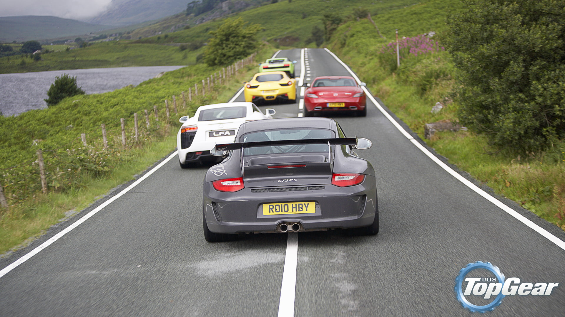 mode of transportation, nature, road trip, 1080P, top, Mercedes-Benz, Italia, AMG, travel, Mercedes, GT3, Top Gear, marking, road marking, outdoors, HD Wallpaper