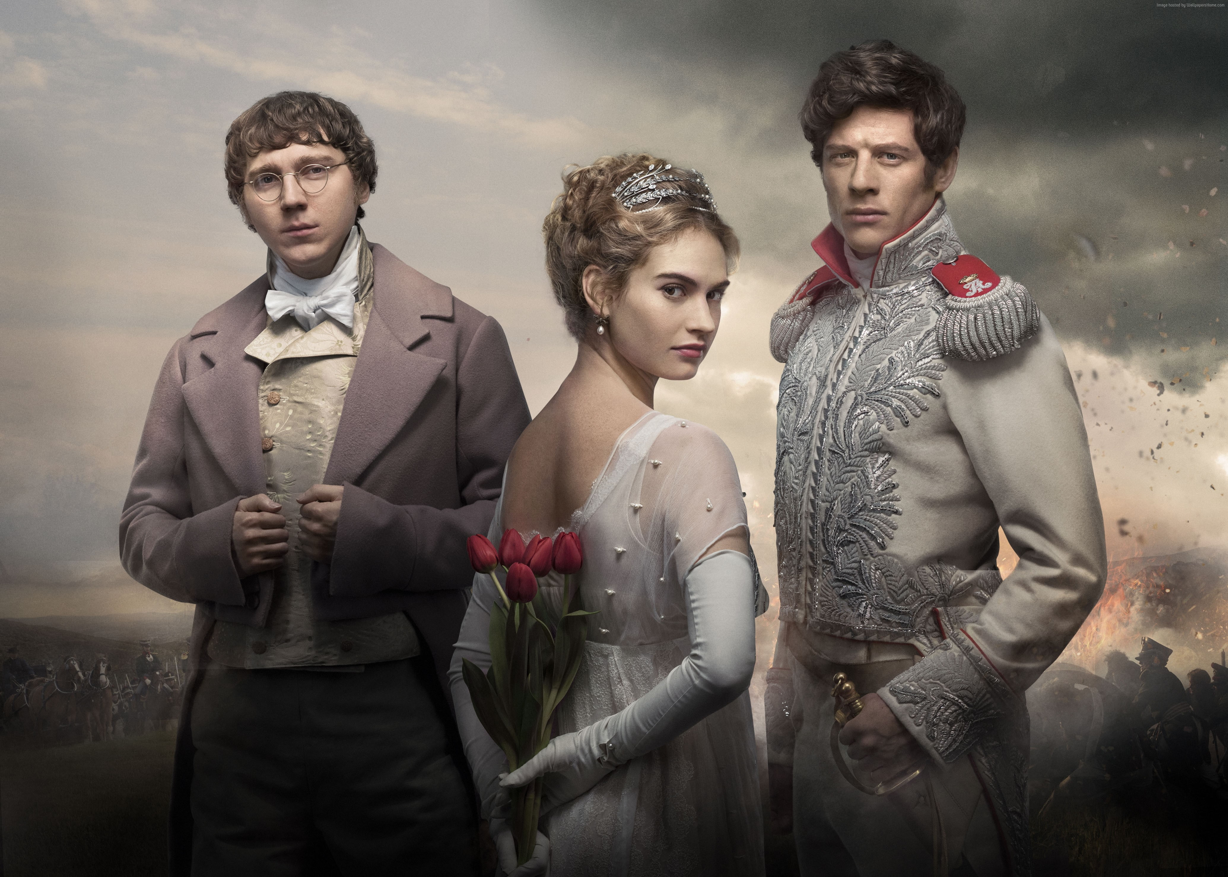 4K, Best TV series, James Norton, Lily James, Paul Dano, War and Peace, HD Wallpaper