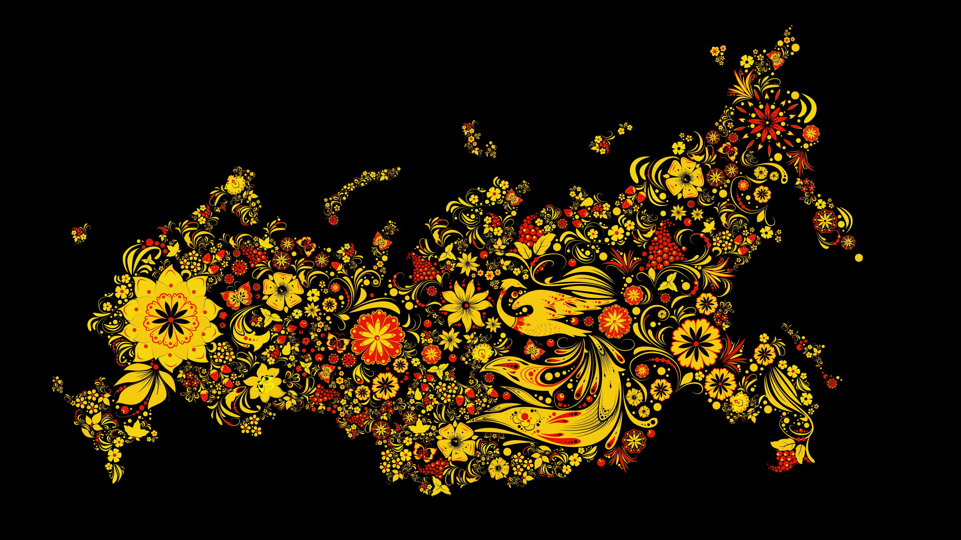 green color, cut out, yellow, beauty in nature, freshness, close-up, nature, flowering plant, black background, growth, copy space, 4K, night, floral pattern, HD Wallpaper