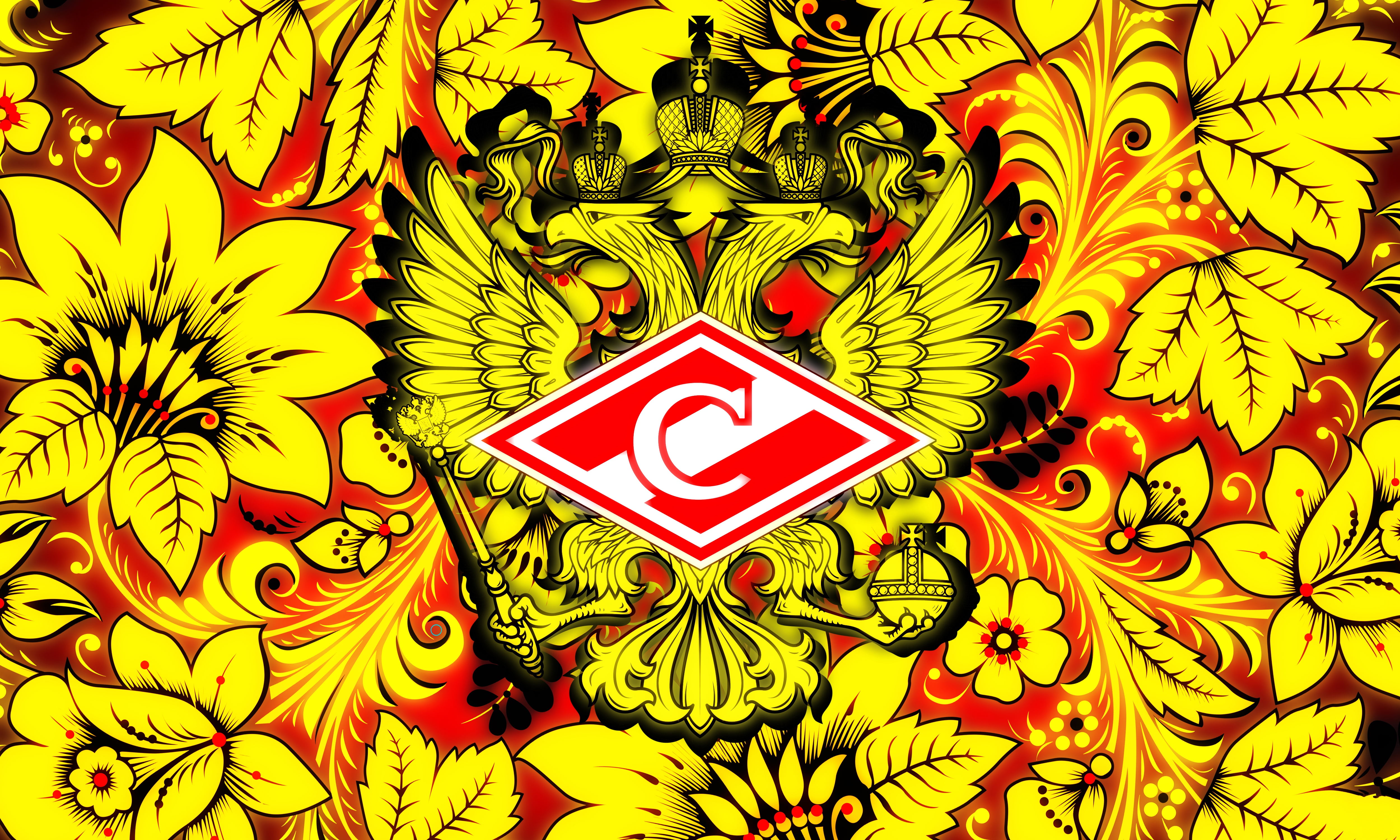 FC Spartak Moscow, Emblem, Logo, 4K, Soccer, HD Wallpaper